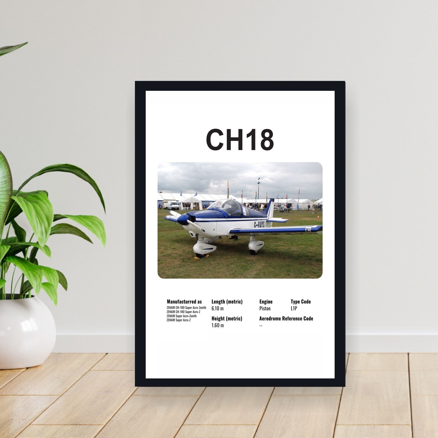 Cuadro 30x40cm Avion - ZENAIR CH18
