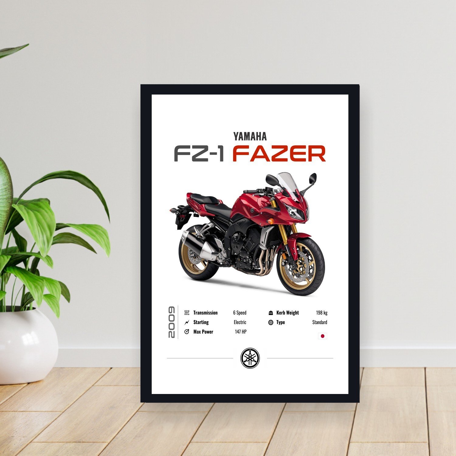Cuadro 30x40cm Moto - Yamaha fz1 fazer 2009