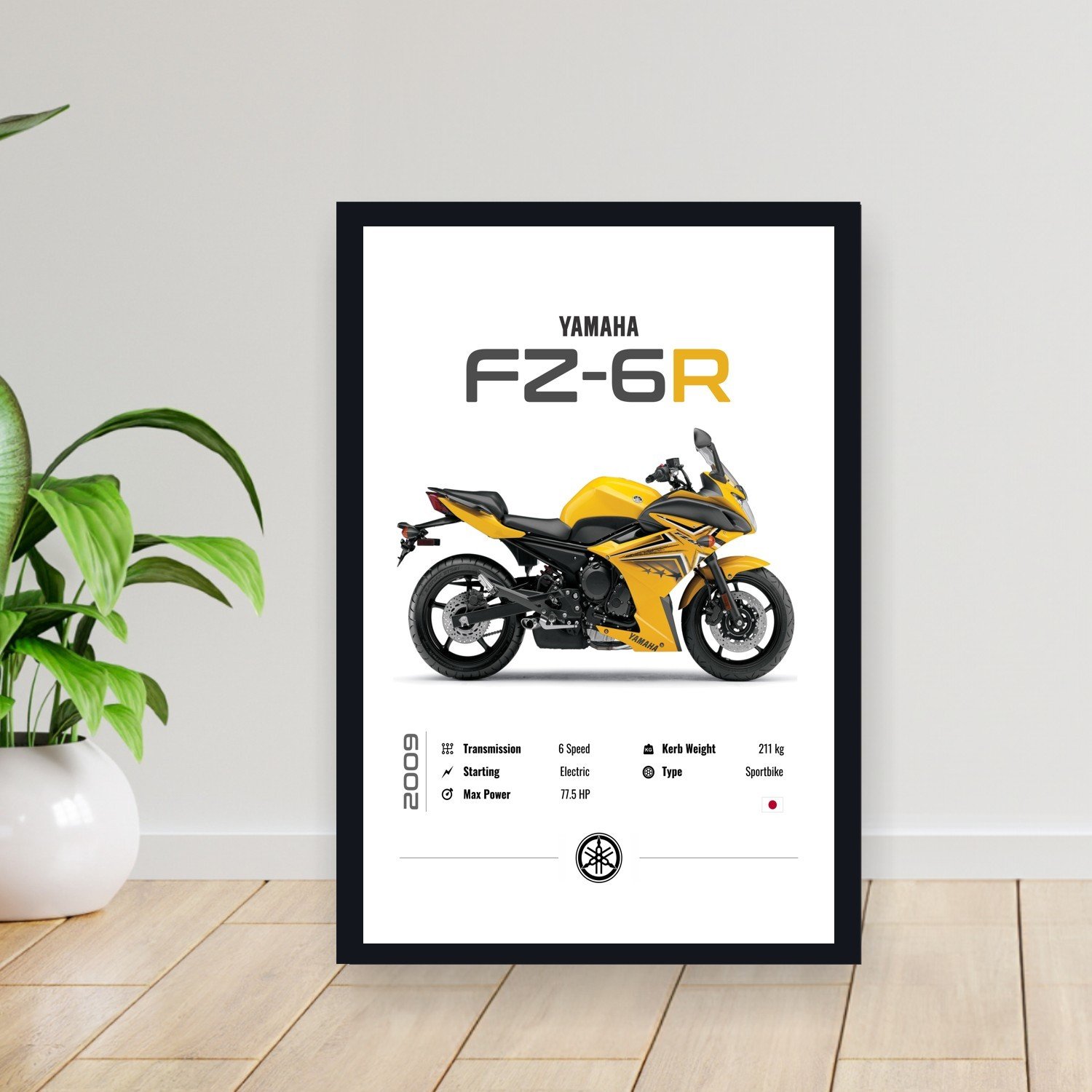 Cuadro 30x40cm Moto - Yamaha fz6r 2009