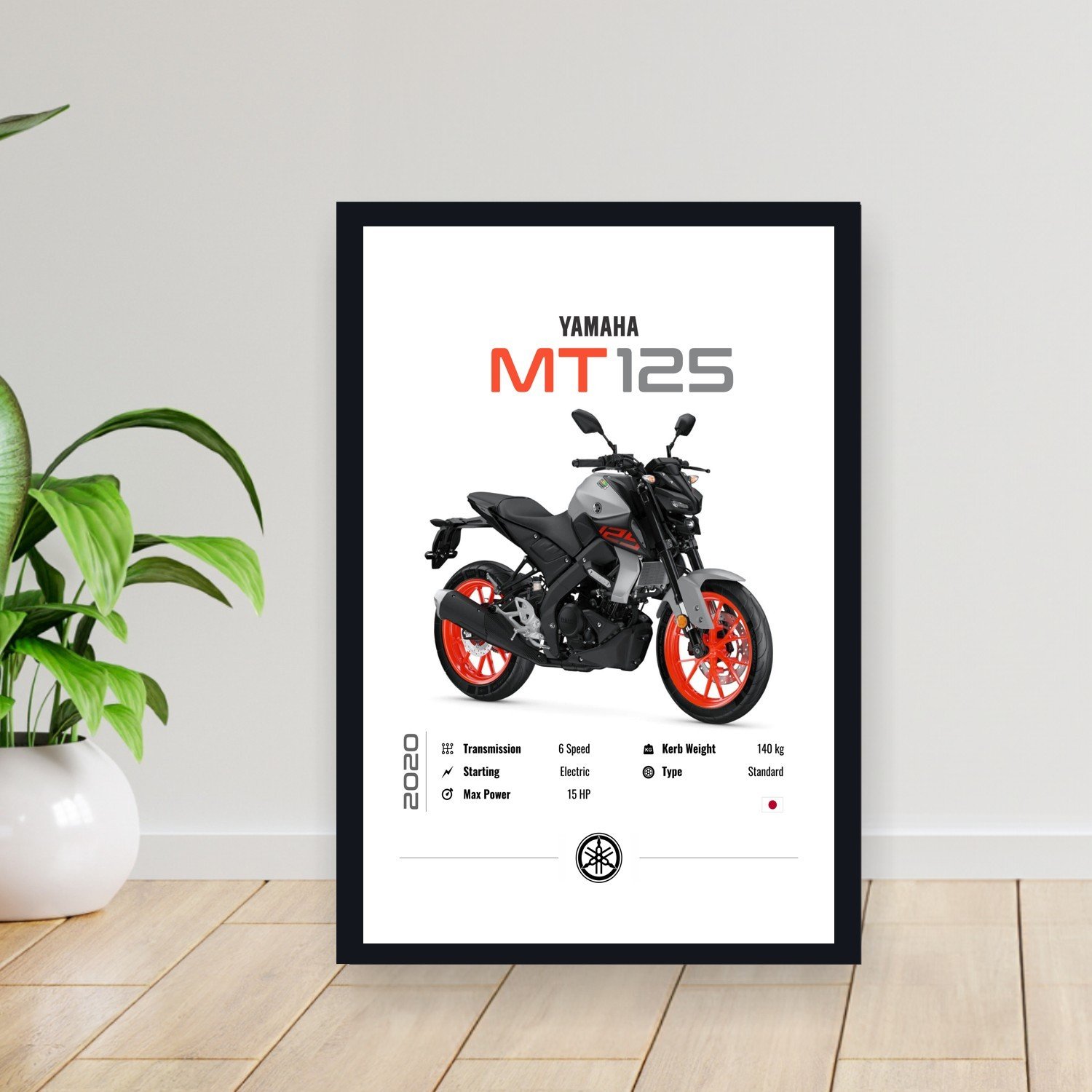 Cuadro 30x40cm Moto - Yamaha mt125 2020