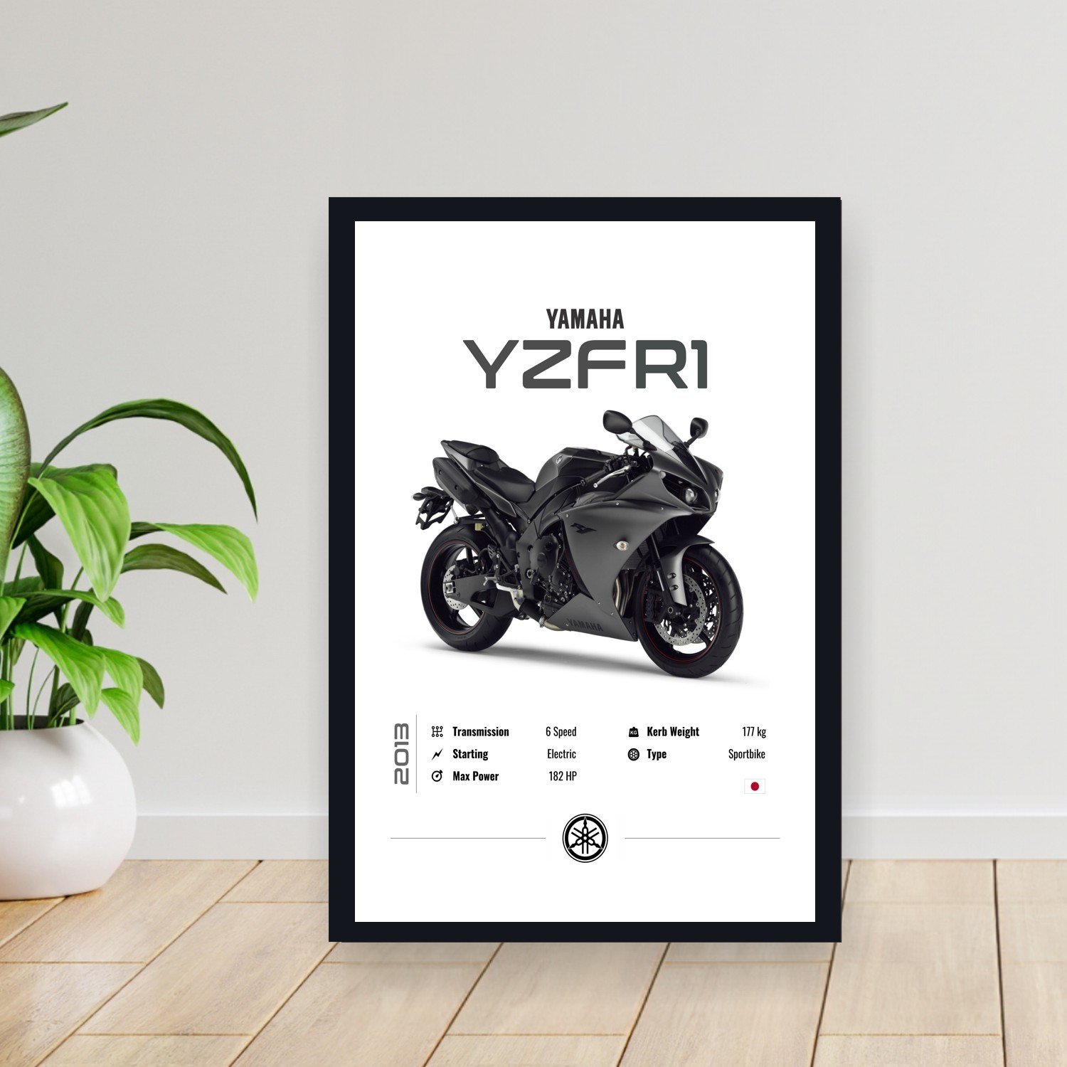 Cuadro 30x40cm Moto - Yamaha yzfr1 2013