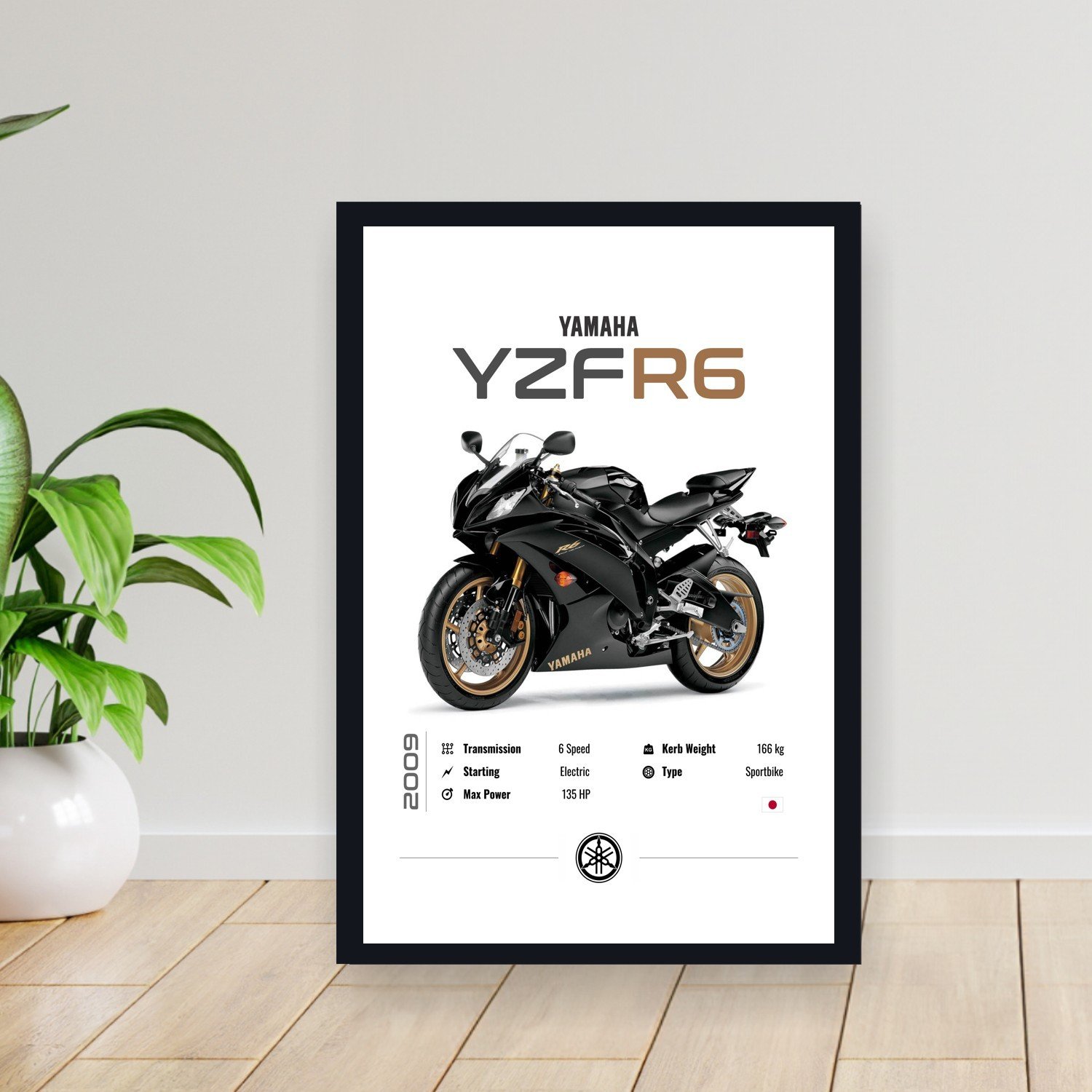 Cuadro 30x40cm Moto - Yamaha yzfr6 2009