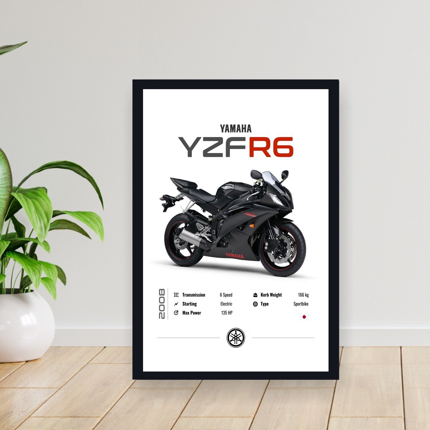 Cuadro 30x40cm Moto - Yamaha yzfr6 2008