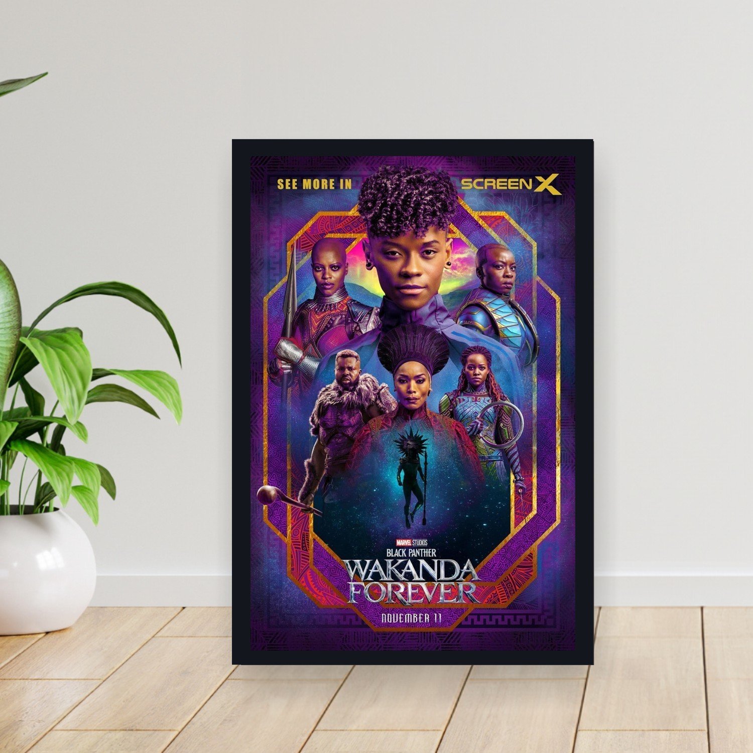 Cuadro 30x40cm Pelicula - black panther wakanda forever 006