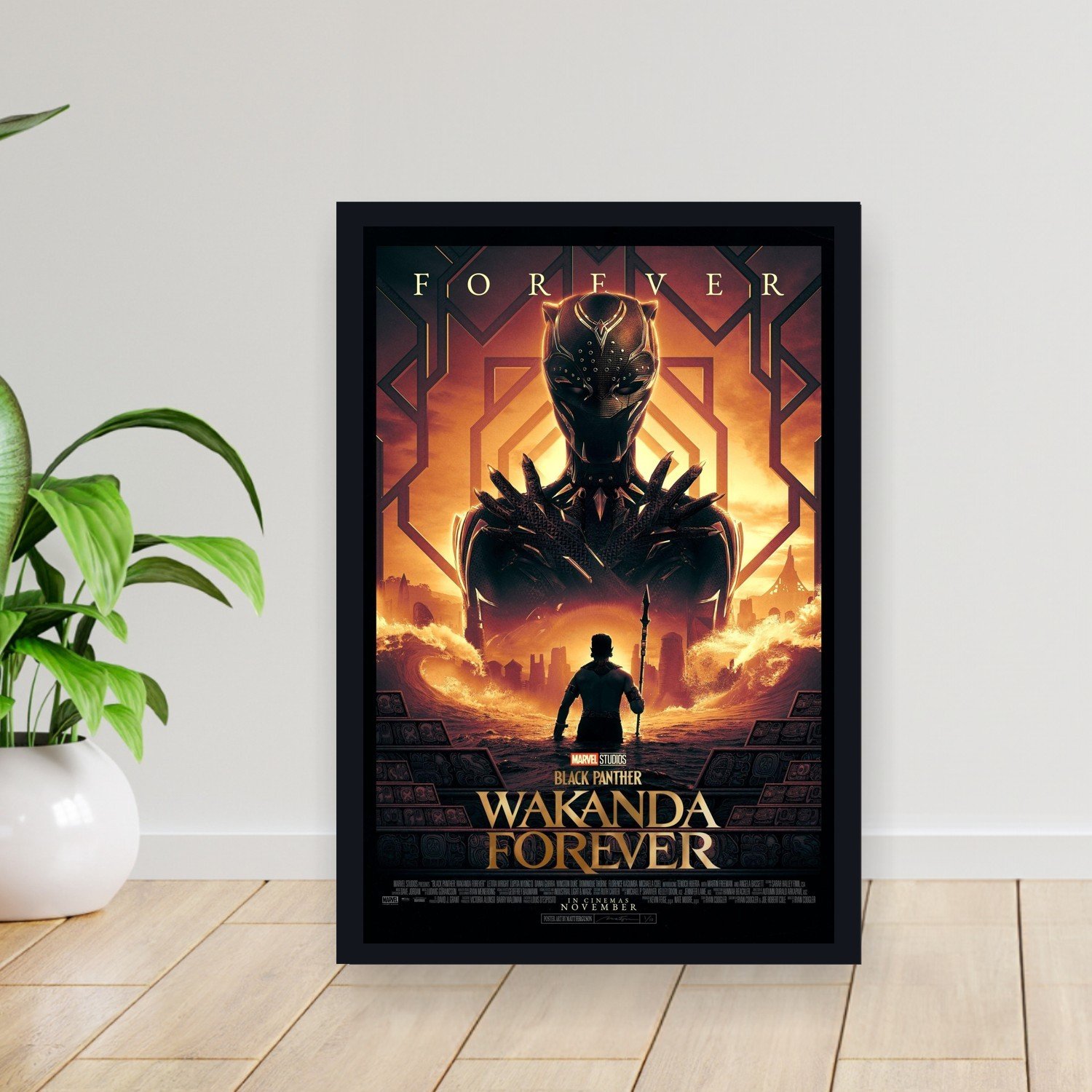 Cuadro 30x40cm Pelicula - black panther wakanda forever 026