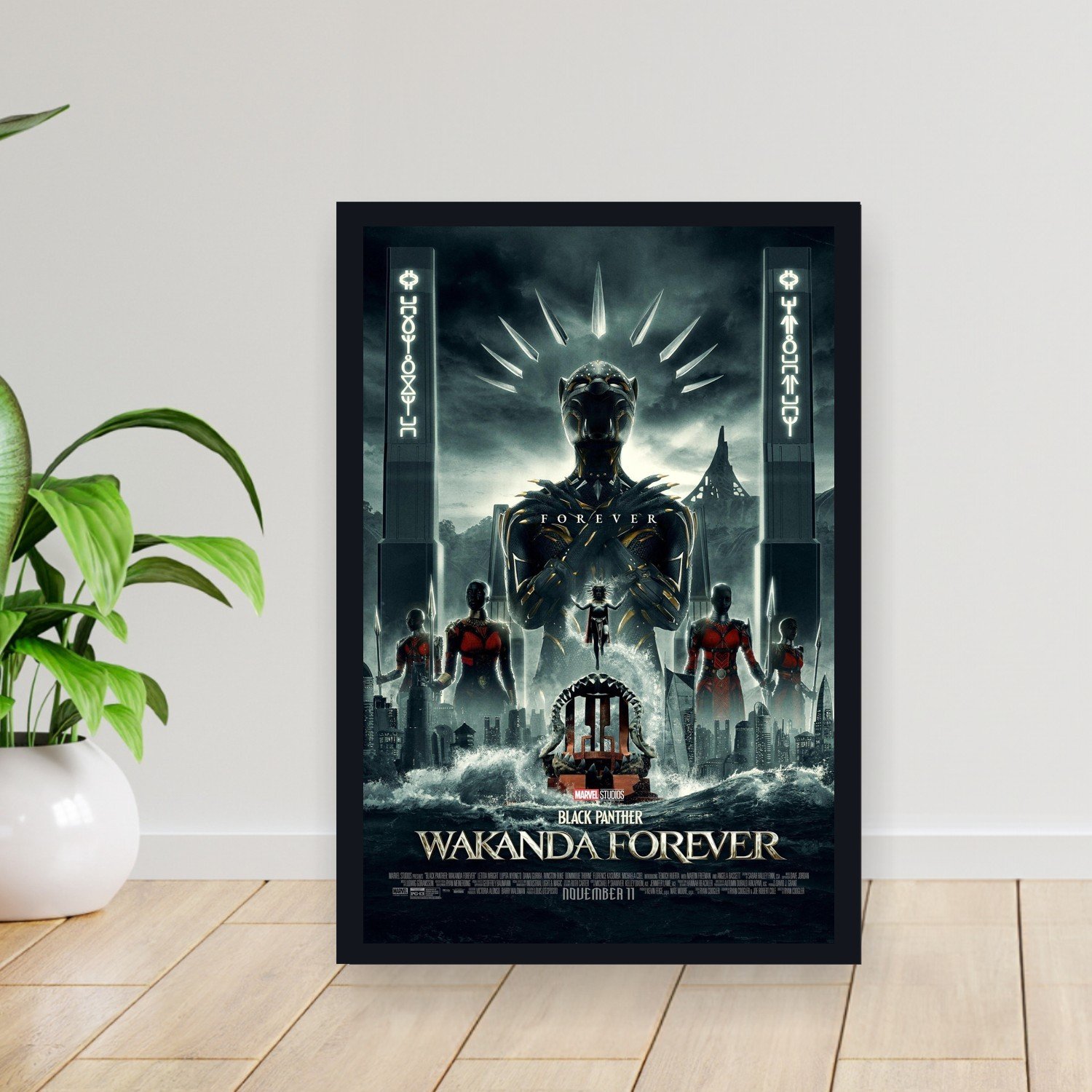 Cuadro 30x40cm Pelicula - black panther wakanda forever 027
