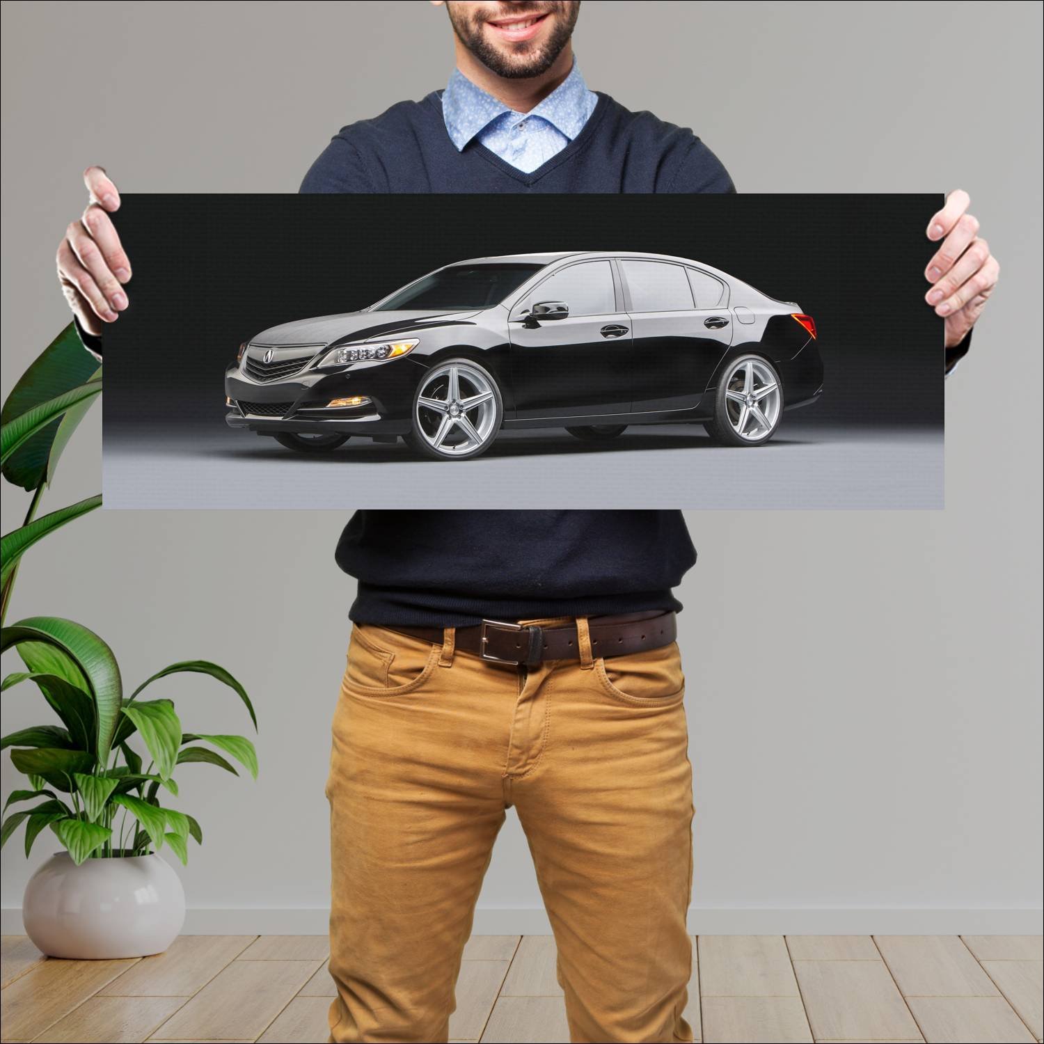 Cuadro grande 30x80cm 2013 acura rlx urban luxury 103 Acura