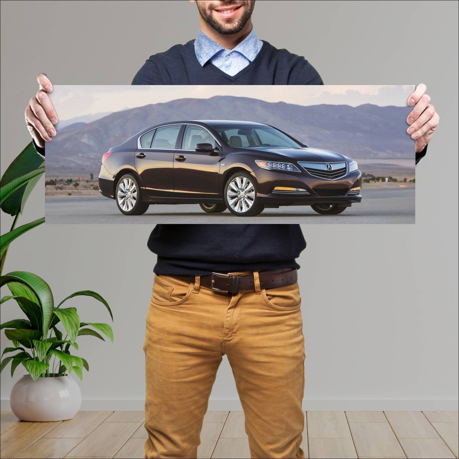 Cuadro grande 30x80cm 2014 acura rlx sport hybrid 112 Acura