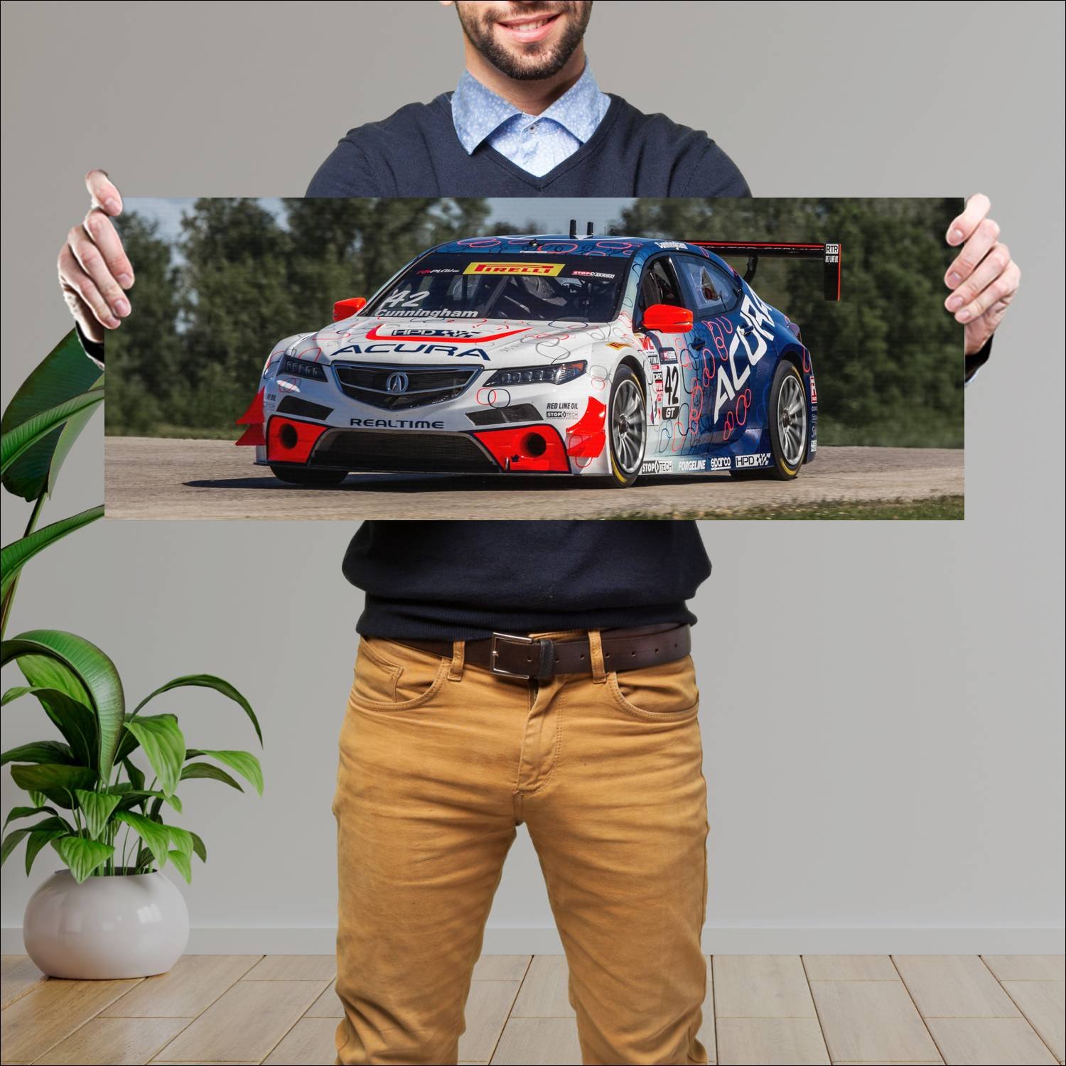 Cuadro grande 30x80cm 2015 acura tlx gt race car 6 116 Acura
