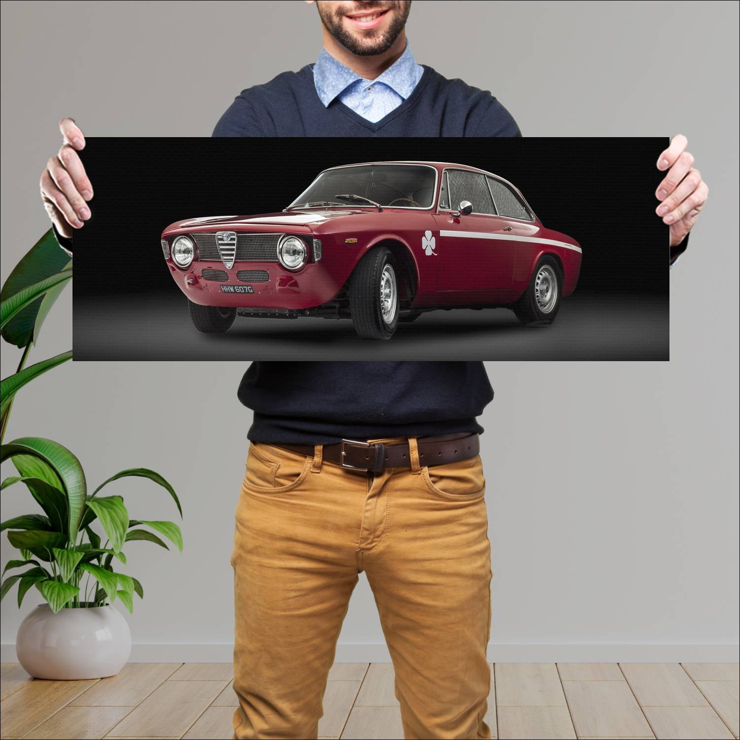 Cuadro grande 30x80cm 1968 alfa romeo gta 1300 jun 80 Alfa Romeo