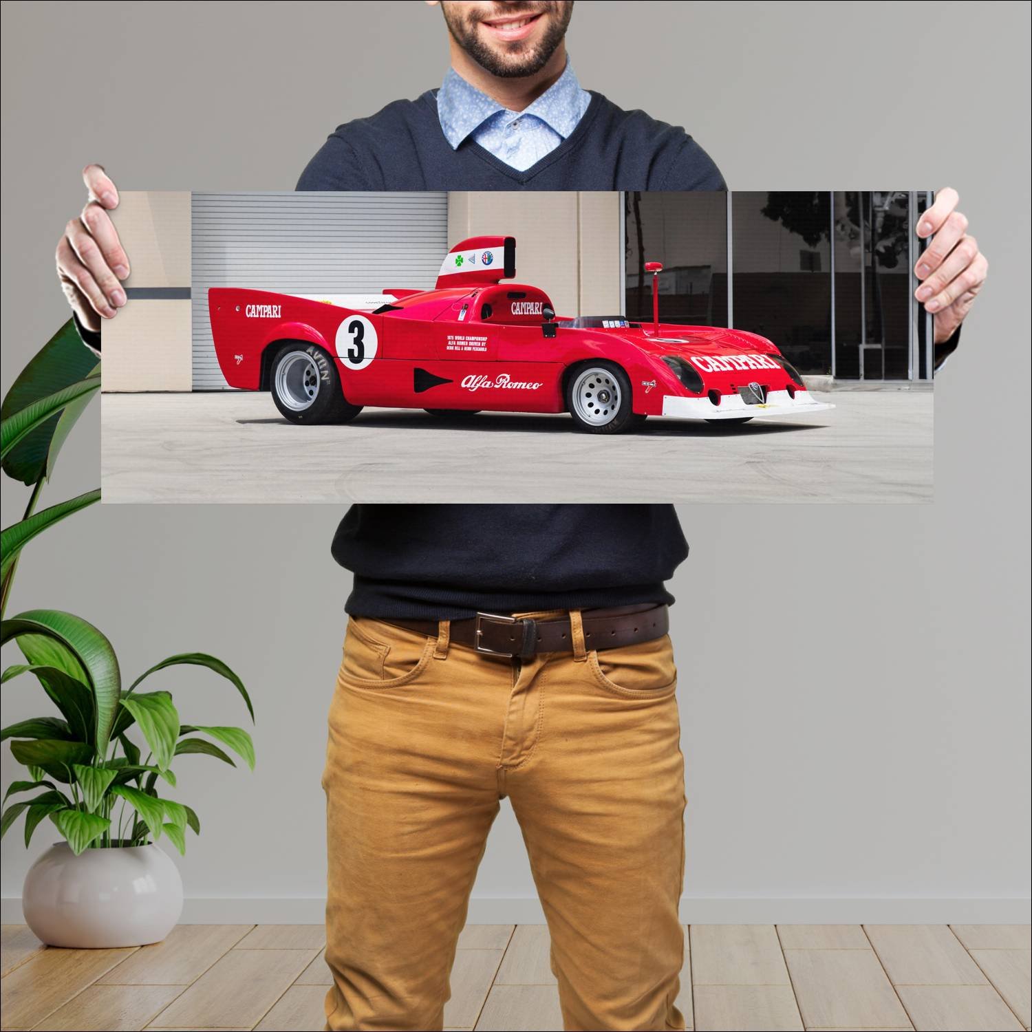 Cuadro grande 30x80cm 1975 alfa romeo 33tt12 chass 106 Alfa Romeo