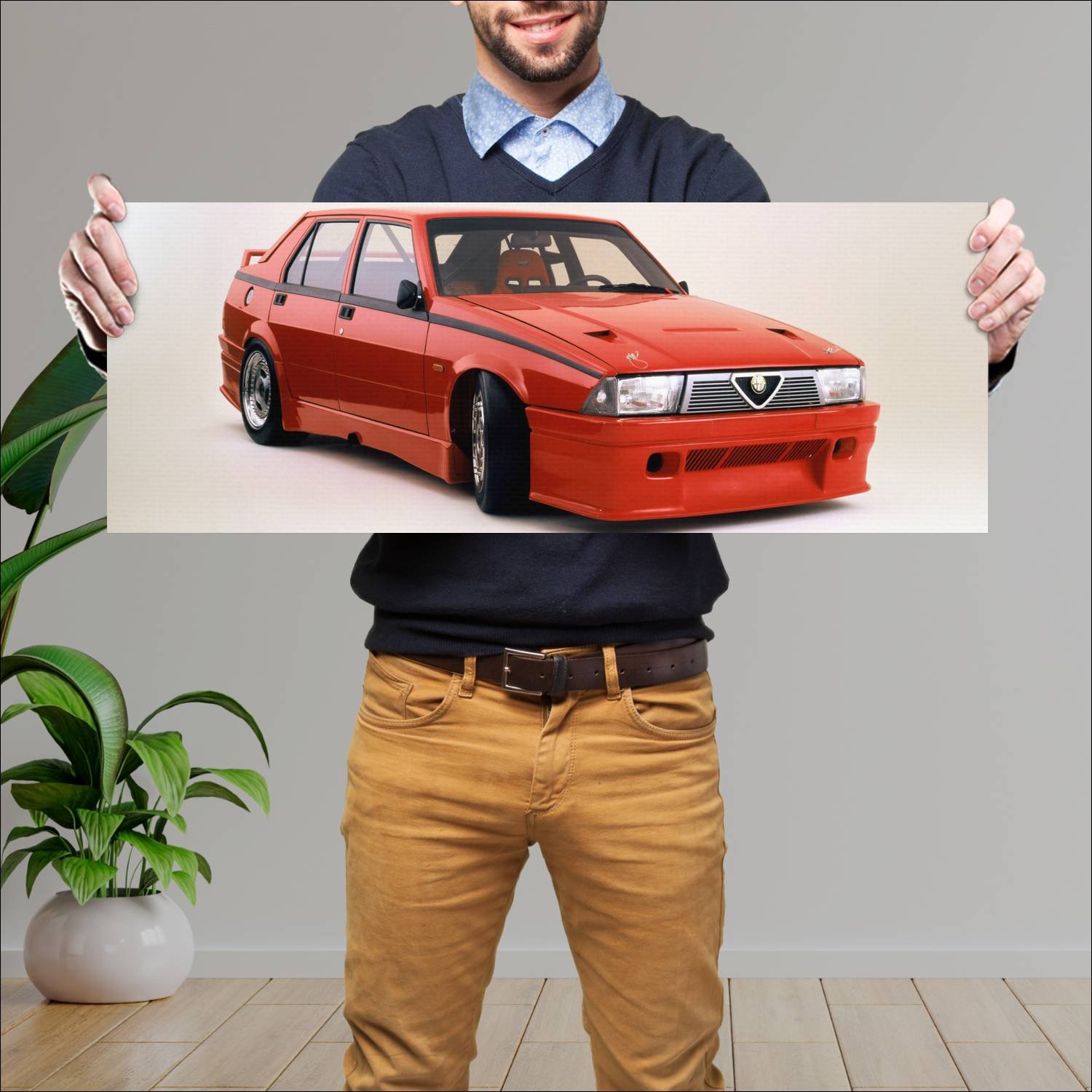 Cuadro grande 30x80cm 1987 alfa romeo 75 turbo tcc 122 Alfa Romeo
