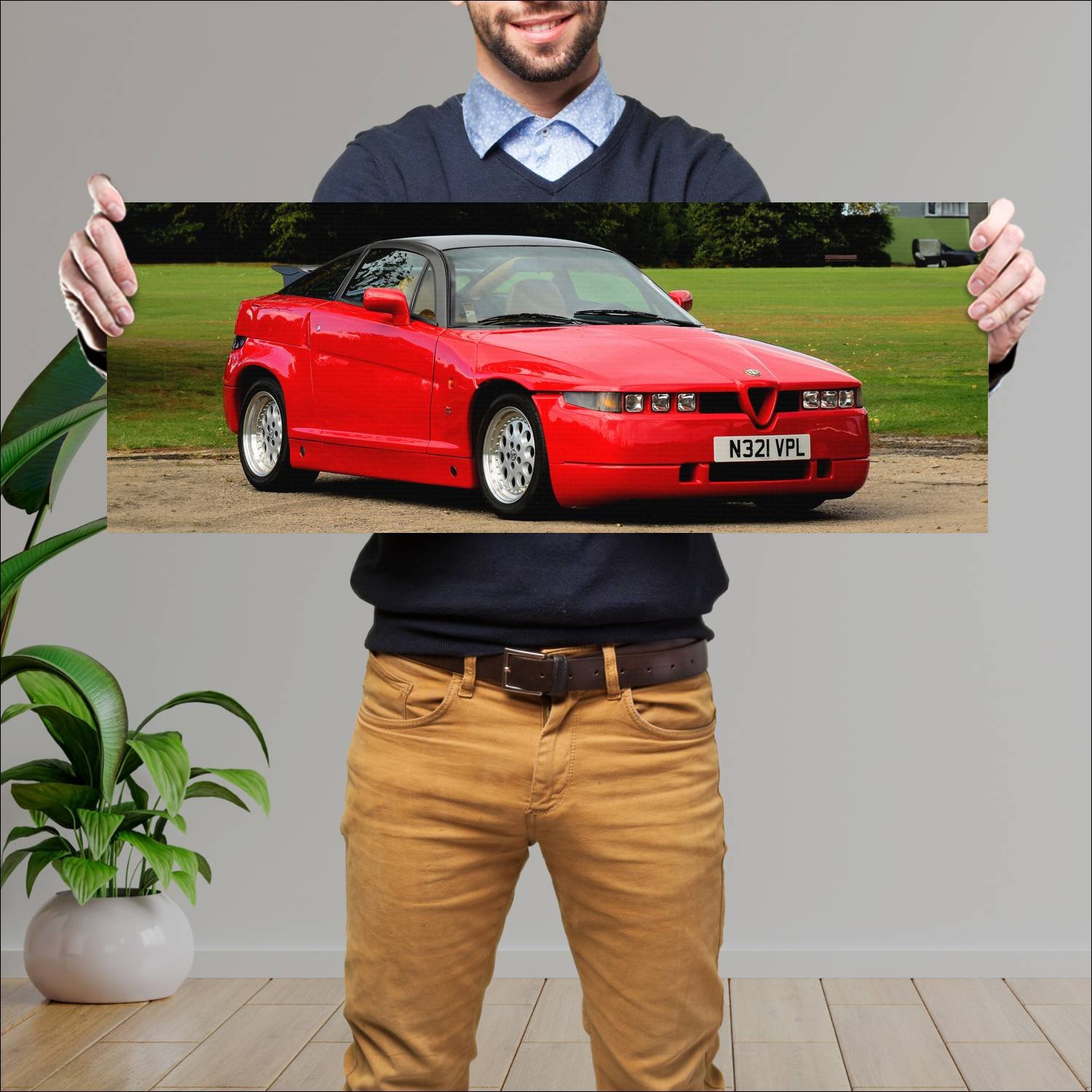 Cuadro grande 30x80cm 1989 alfa romeo sz auto 126 Alfa Romeo