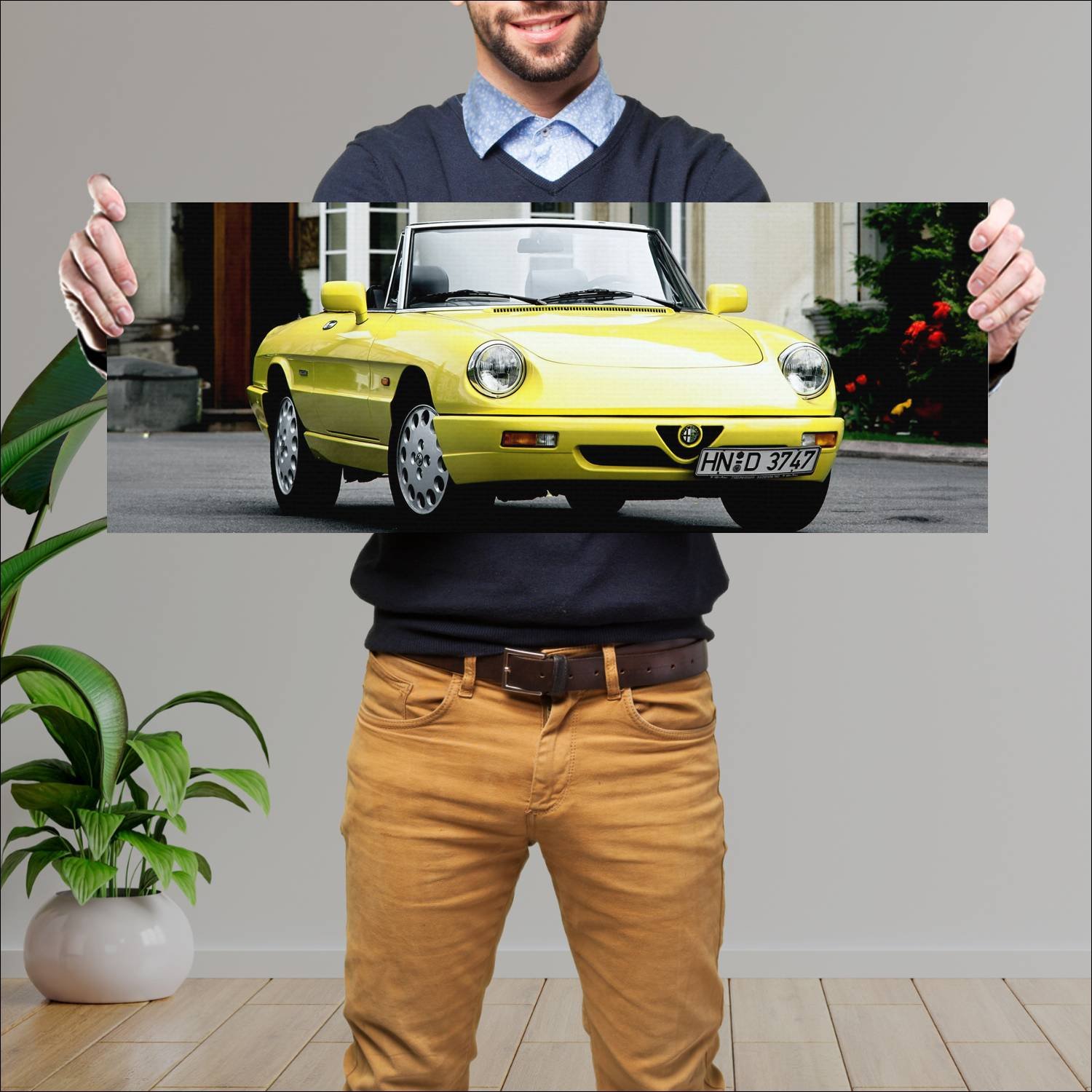 Cuadro grande 30x80cm 1990 alfa romeo spider auto 128 Alfa Romeo
