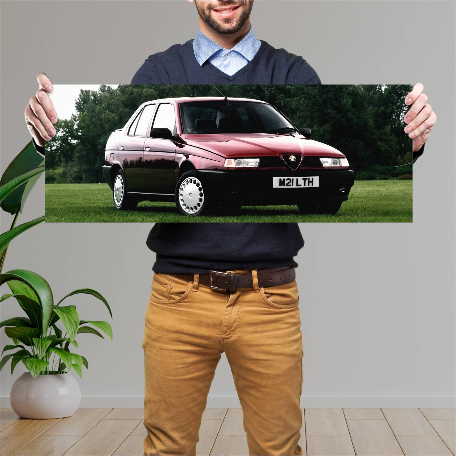 Cuadro grande 30x80cm 1992 alfa romeo 155 uk auto 130 Alfa Romeo