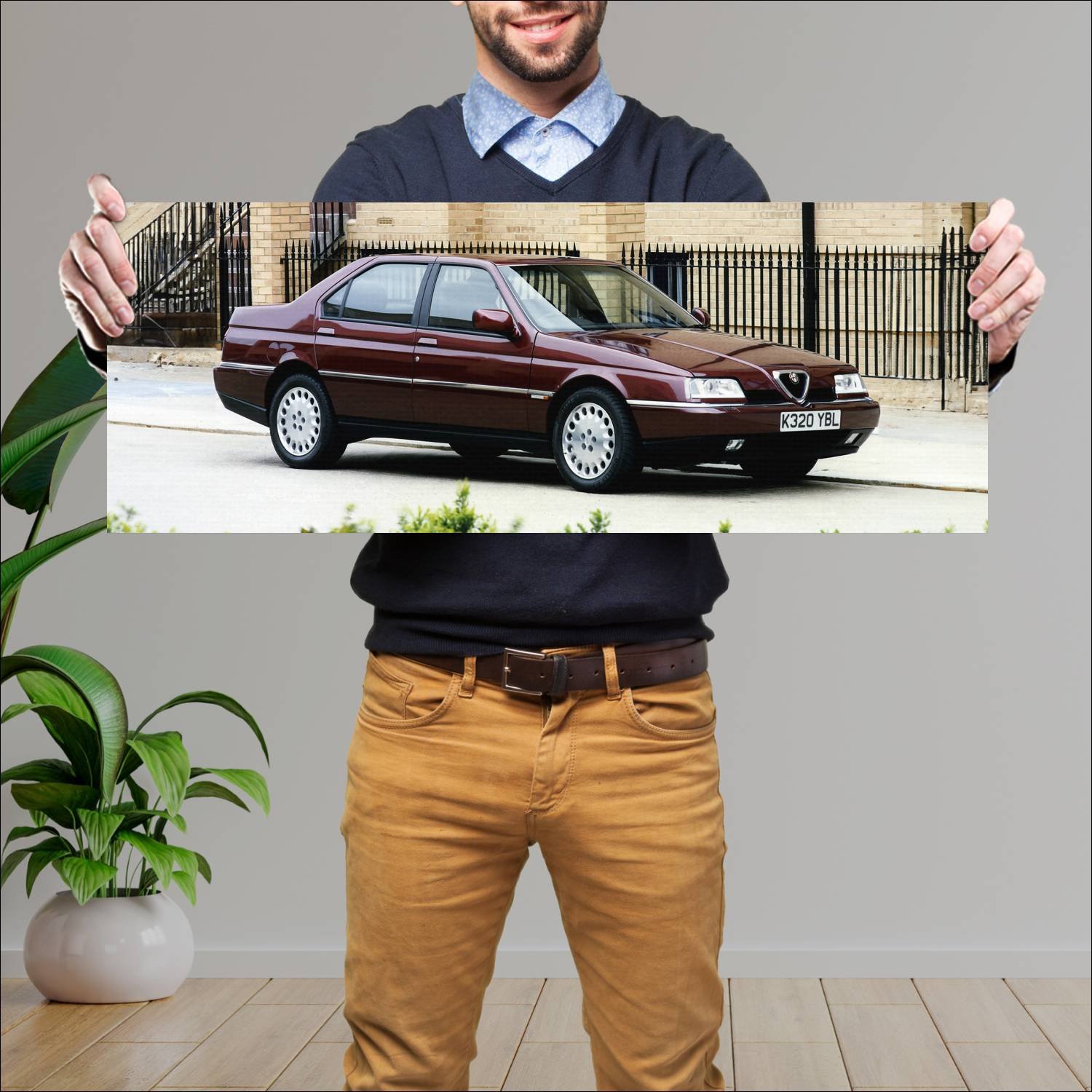 Cuadro grande 30x80cm 1992 alfa romeo 164 super uk 131 Alfa Romeo