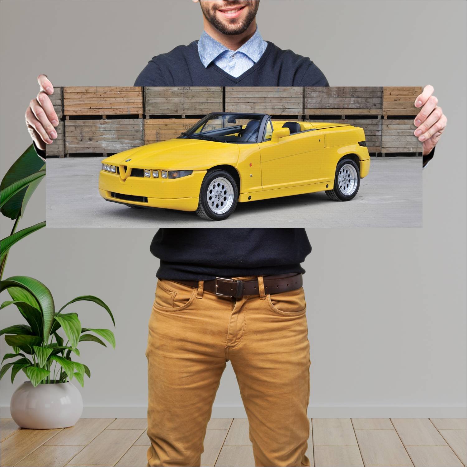 Cuadro grande 30x80cm 1992 alfa romeo rz auto 132 Alfa Romeo
