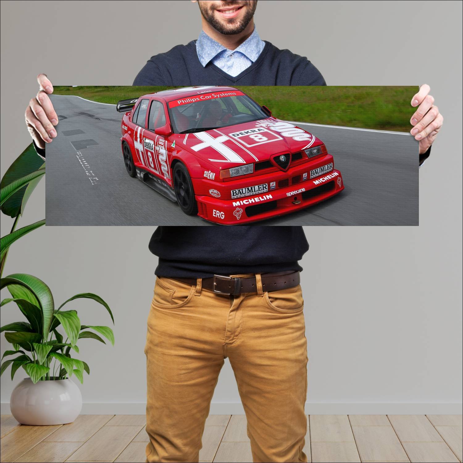 Cuadro grande 30x80cm 1993 alfa romeo 155 ti dtm 6 133 Alfa Romeo