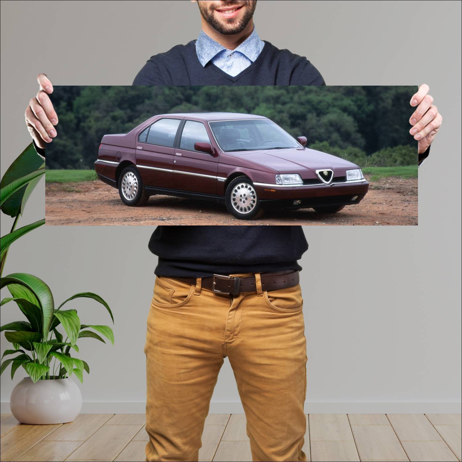 Cuadro grande 30x80cm 1993 alfa romeo 164 ls us 61 135 Alfa Romeo