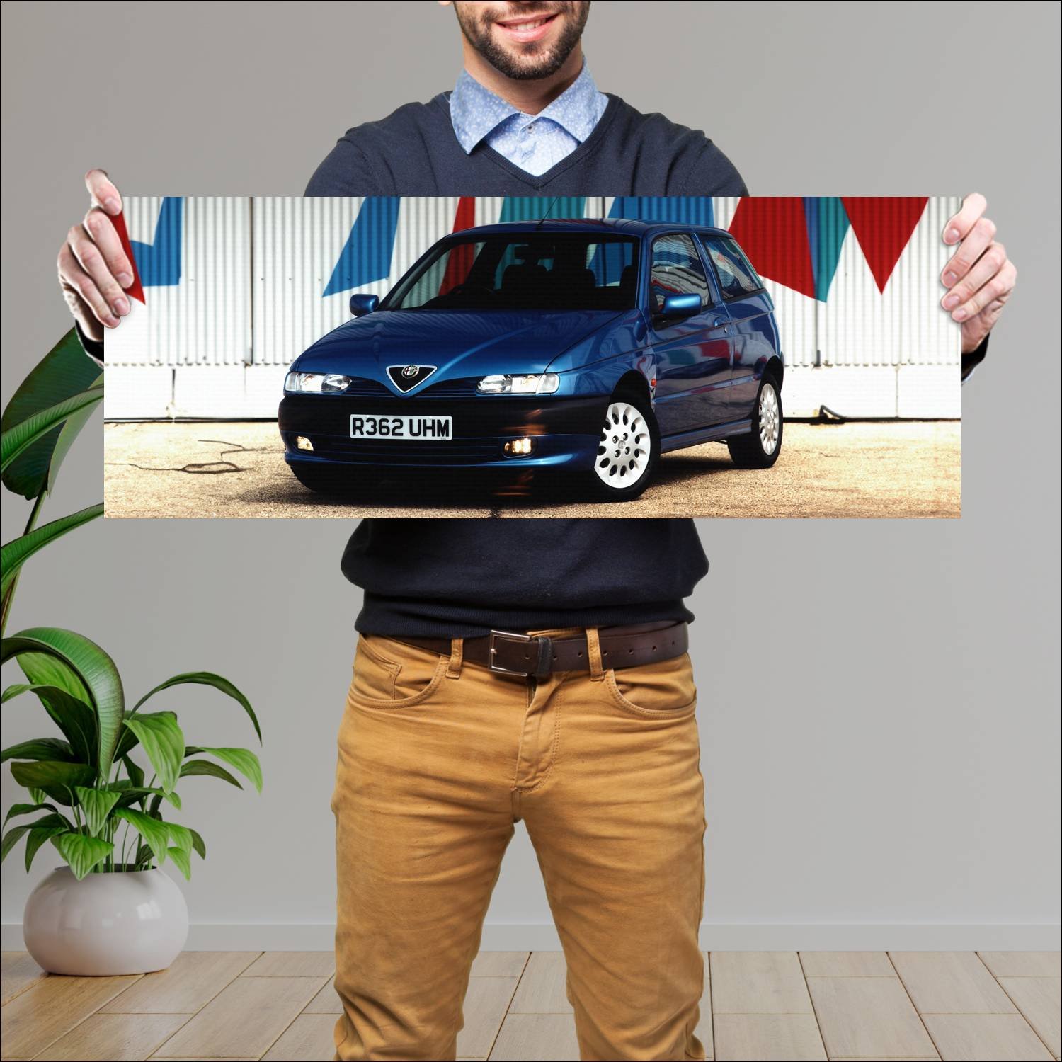 Cuadro grande 30x80cm 1994 alfa romeo 145 uk auto 136 Alfa Romeo
