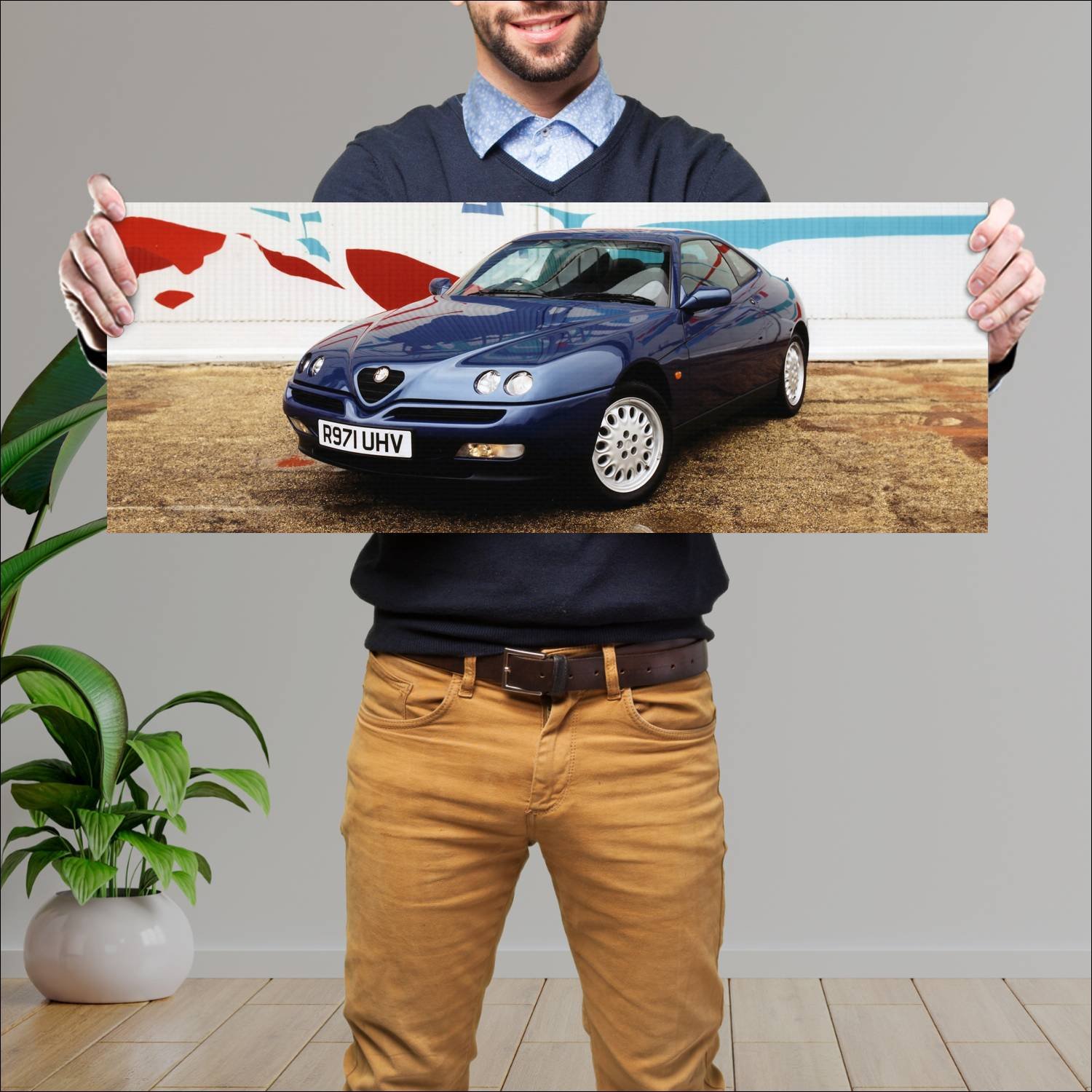 Cuadro grande 30x80cm 1995 alfa romeo gtv uk auto 138 Alfa Romeo