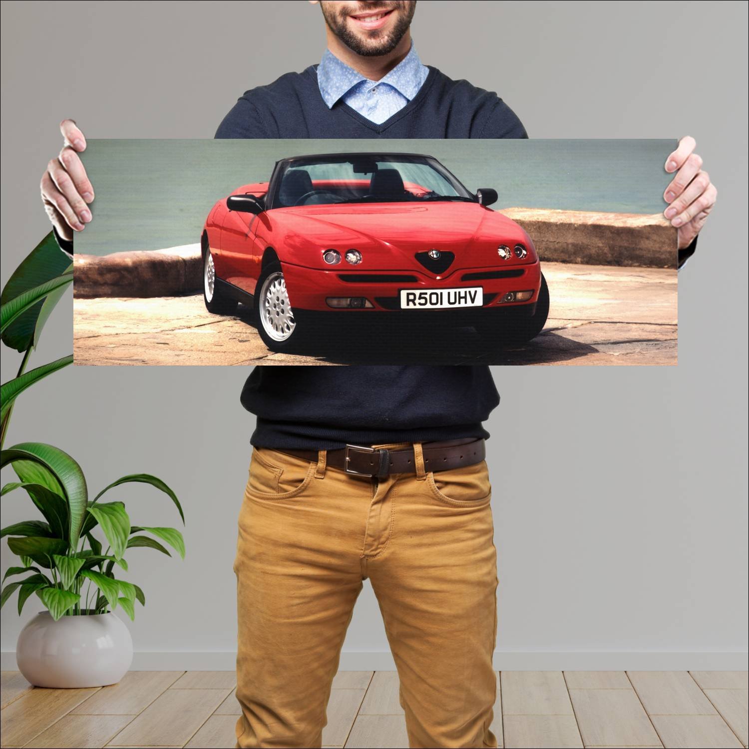 Cuadro grande 30x80cm 1995 alfa romeo spider uk 60 139 Alfa Romeo