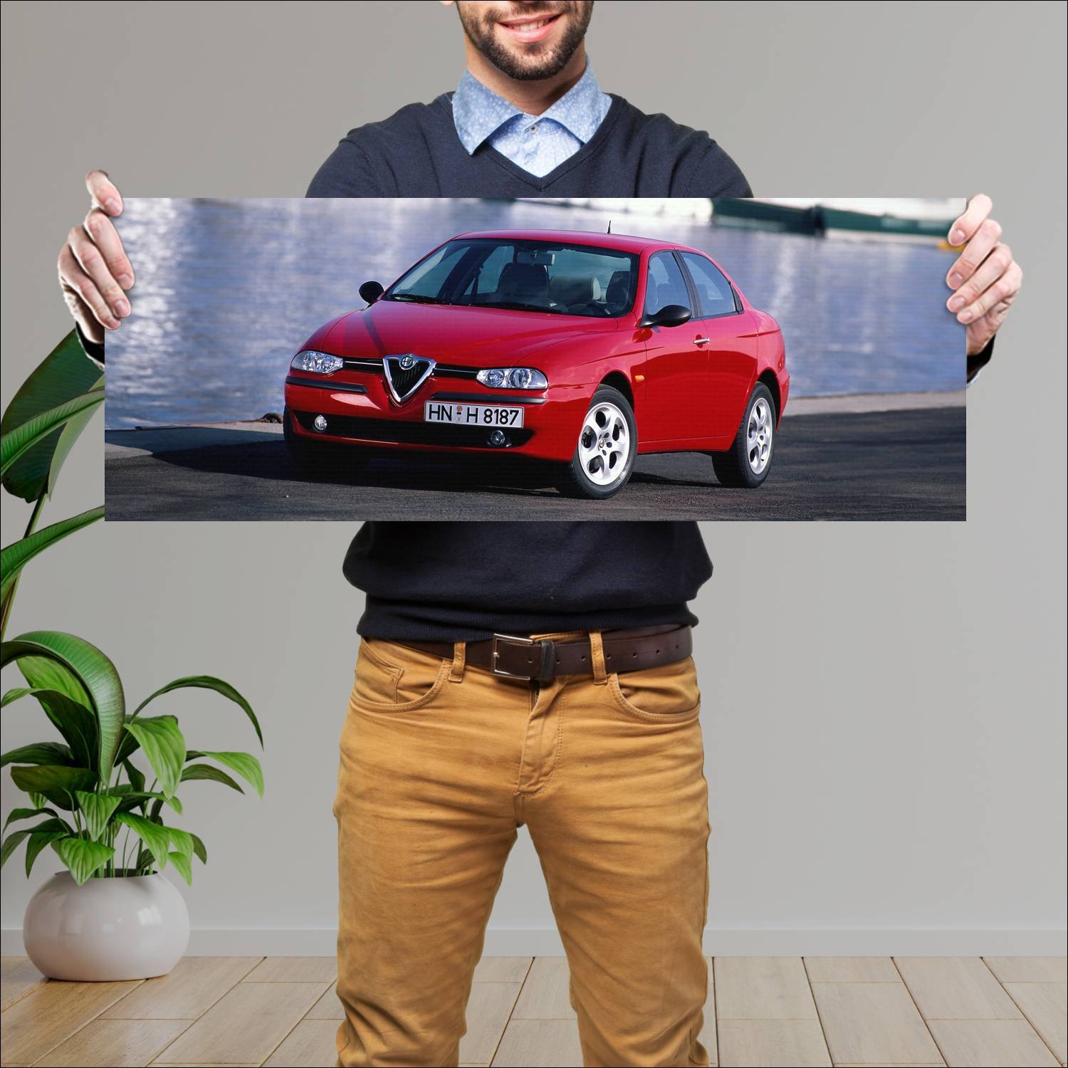 Cuadro grande 30x80cm 1997 alfa romeo 156 auto 143 Alfa Romeo