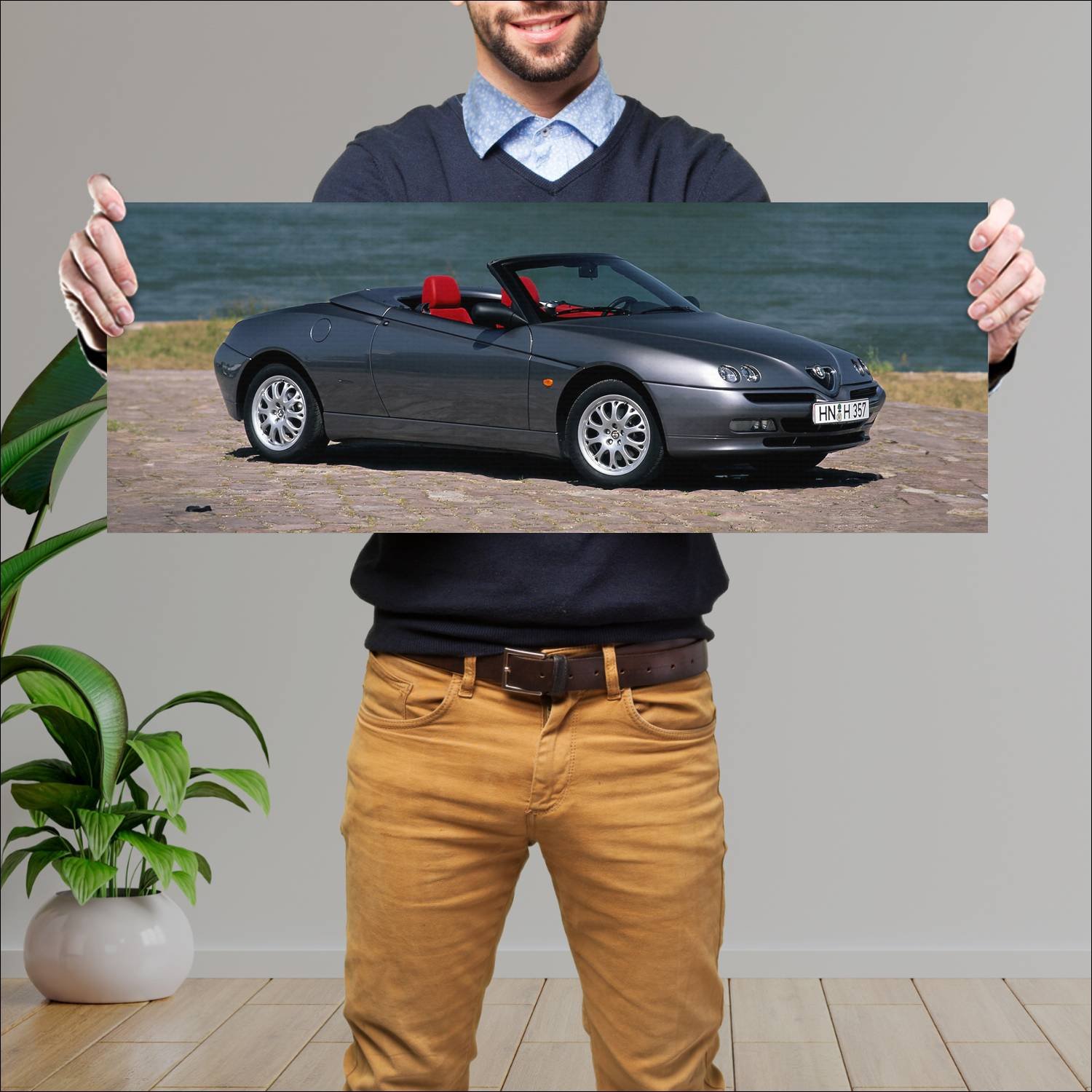 Cuadro grande 30x80cm 1998 alfa romeo spider auto 147 Alfa Romeo