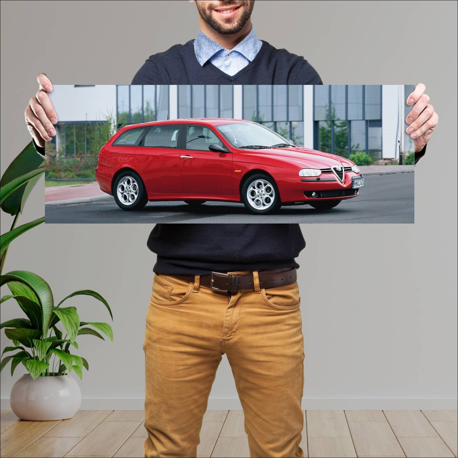 Cuadro grande 30x80cm 2000 alfa romeo 156 sportwag 150 Alfa Romeo