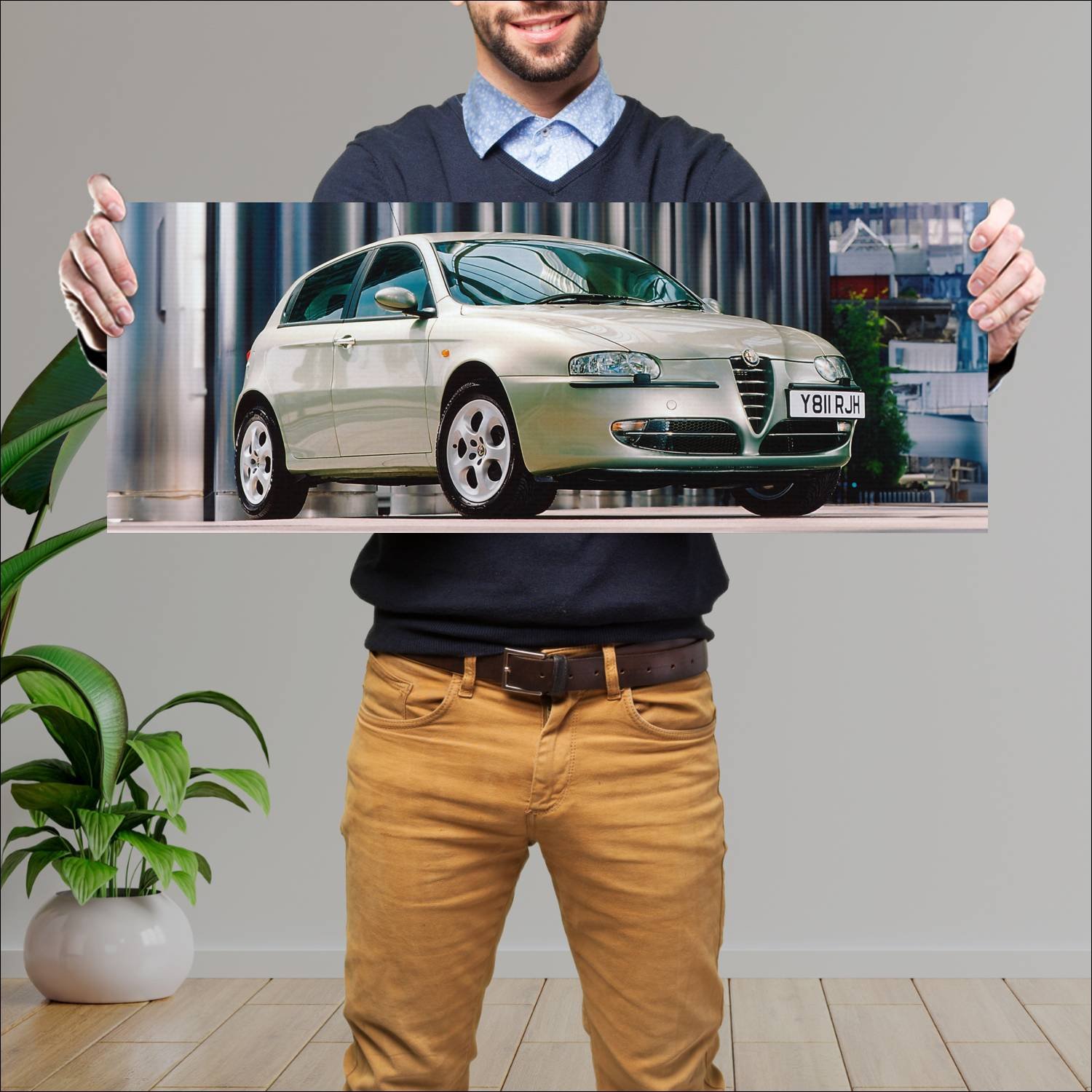 Cuadro grande 30x80cm 2001 alfa romeo 147 5 door u 155 Alfa Romeo