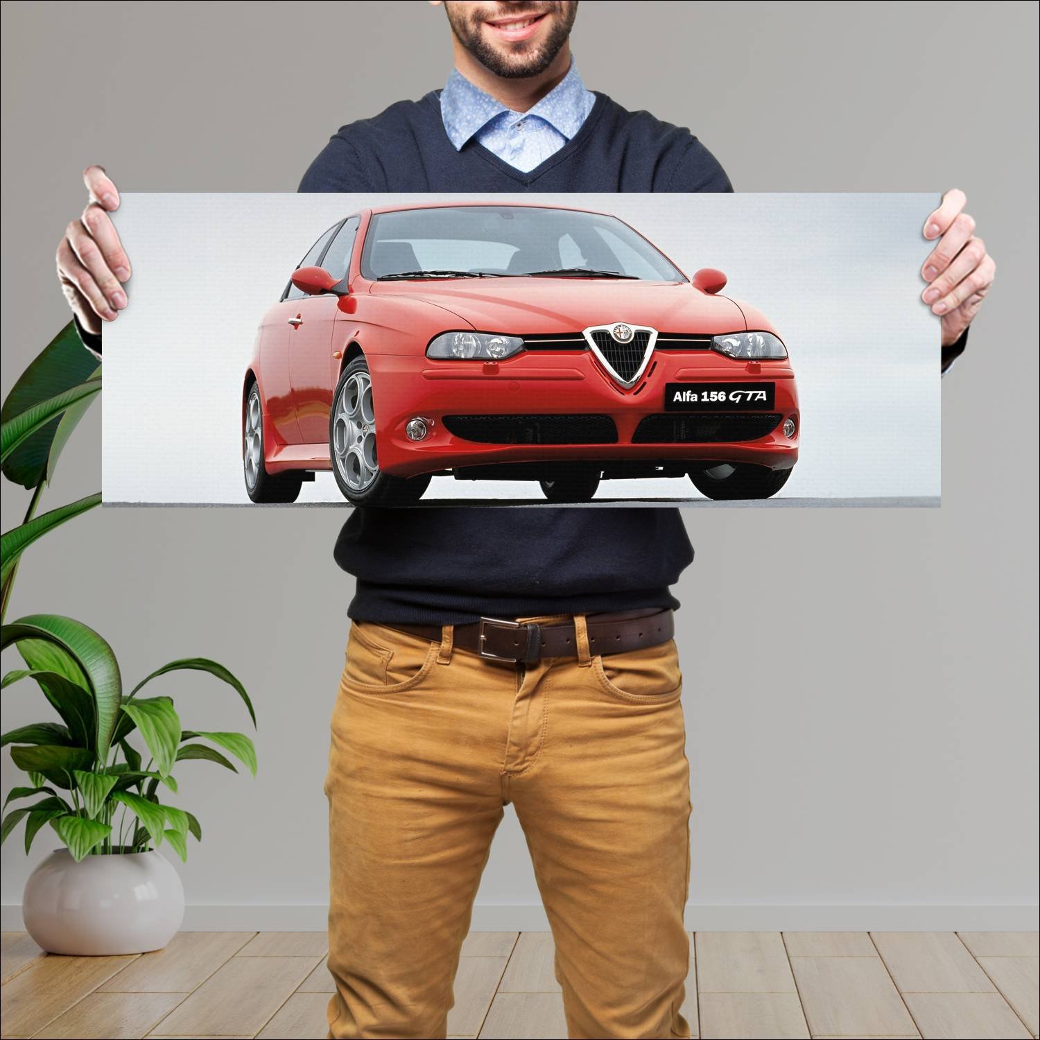 Cuadro grande 30x80cm 2002 alfa romeo 156 gta Alfa Romeo