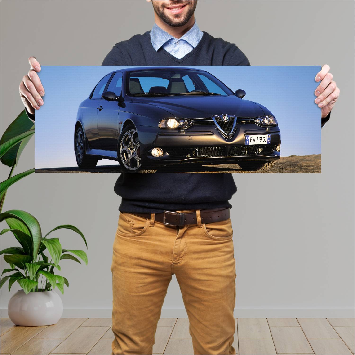 Cuadro grande 30x80cm 2002 alfa romeo 156 gta Alfa Romeo