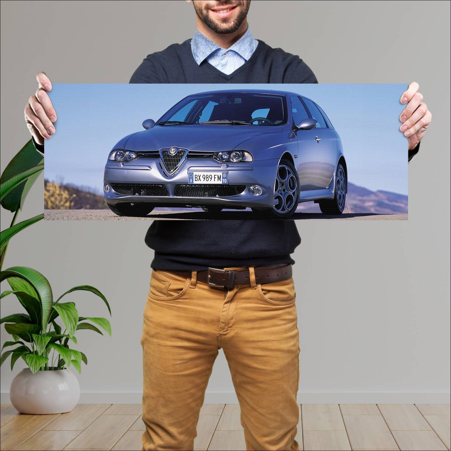 Cuadro grande 30x80cm 2002 alfa romeo 156 gta spor 160 Alfa Romeo