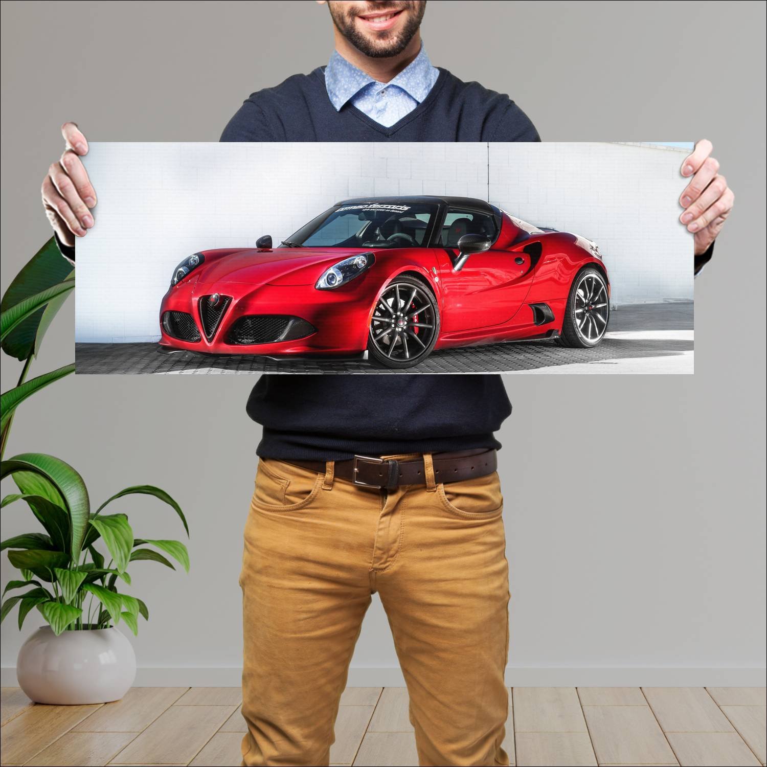 Cuadro grande 30x80cm 2017 alfa romeo 4c spider by 383 Alfa Romeo