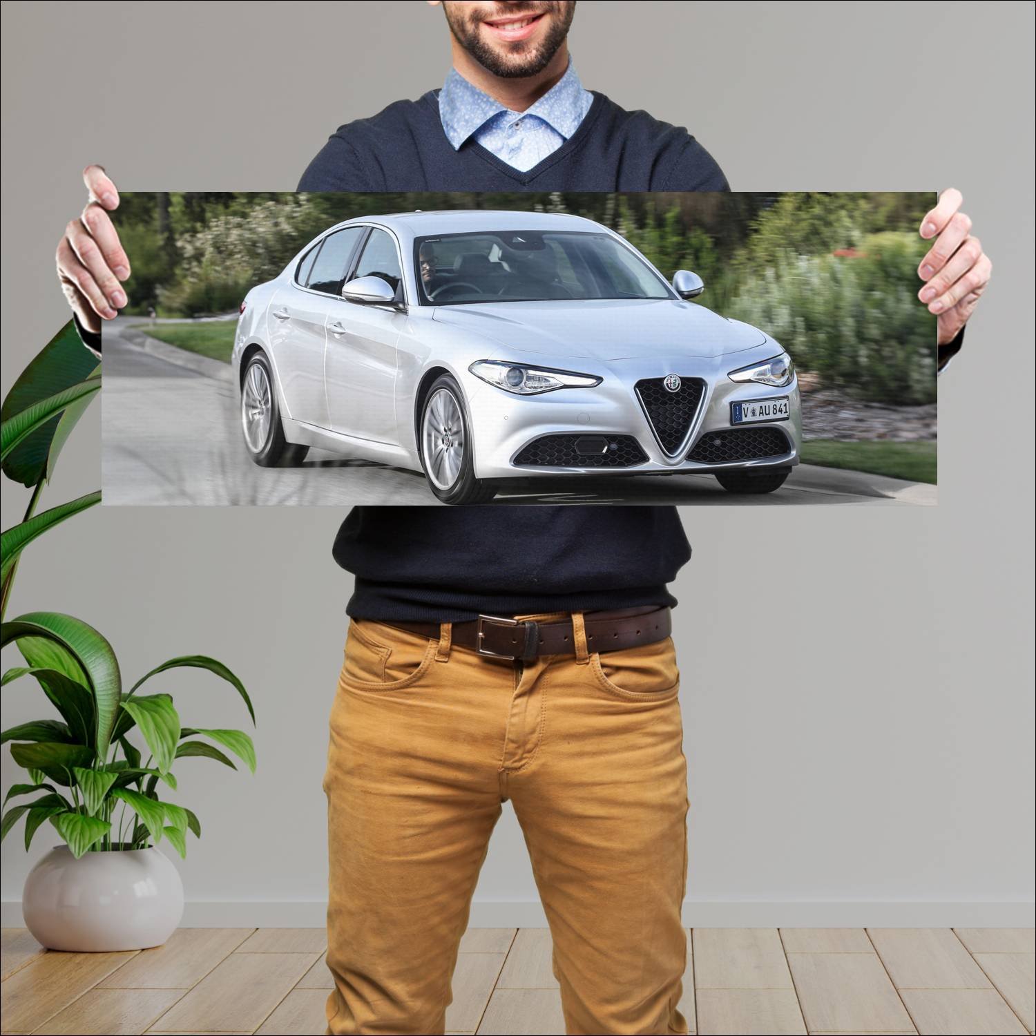 Cuadro grande 30x80cm 2017 alfa romeo giulia au 66 384 Alfa Romeo
