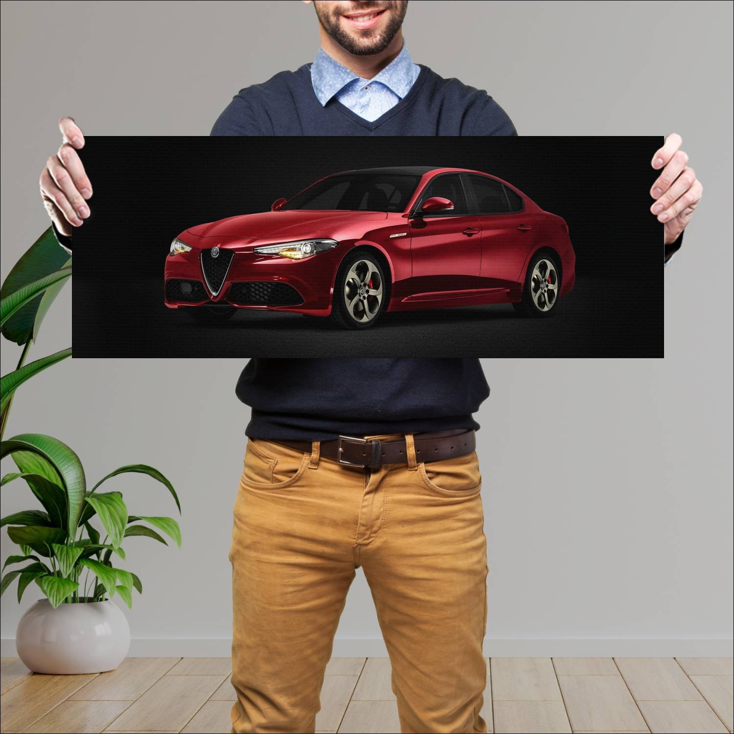 Cuadro grande 30x80cm 2017 alfa romeo giulia milan 385 Alfa Romeo