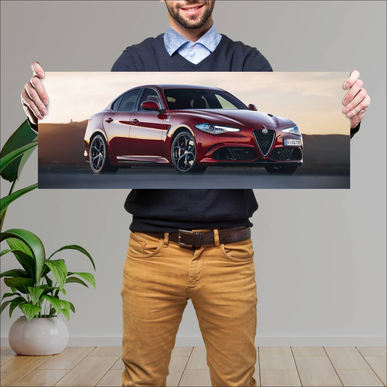 Cuadro grande 30x80cm 2017 alfa romeo giulia quadr 386 Alfa Romeo