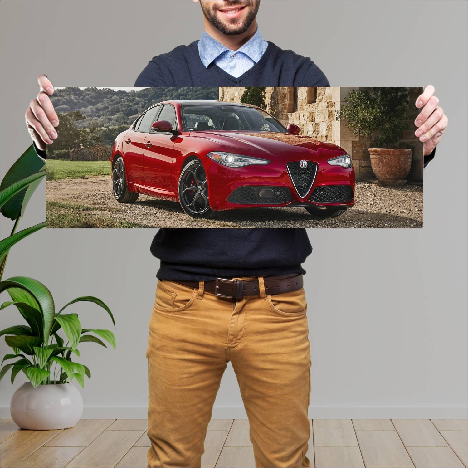 Cuadro grande 30x80cm 2017 alfa romeo giulia sport 389 Alfa Romeo