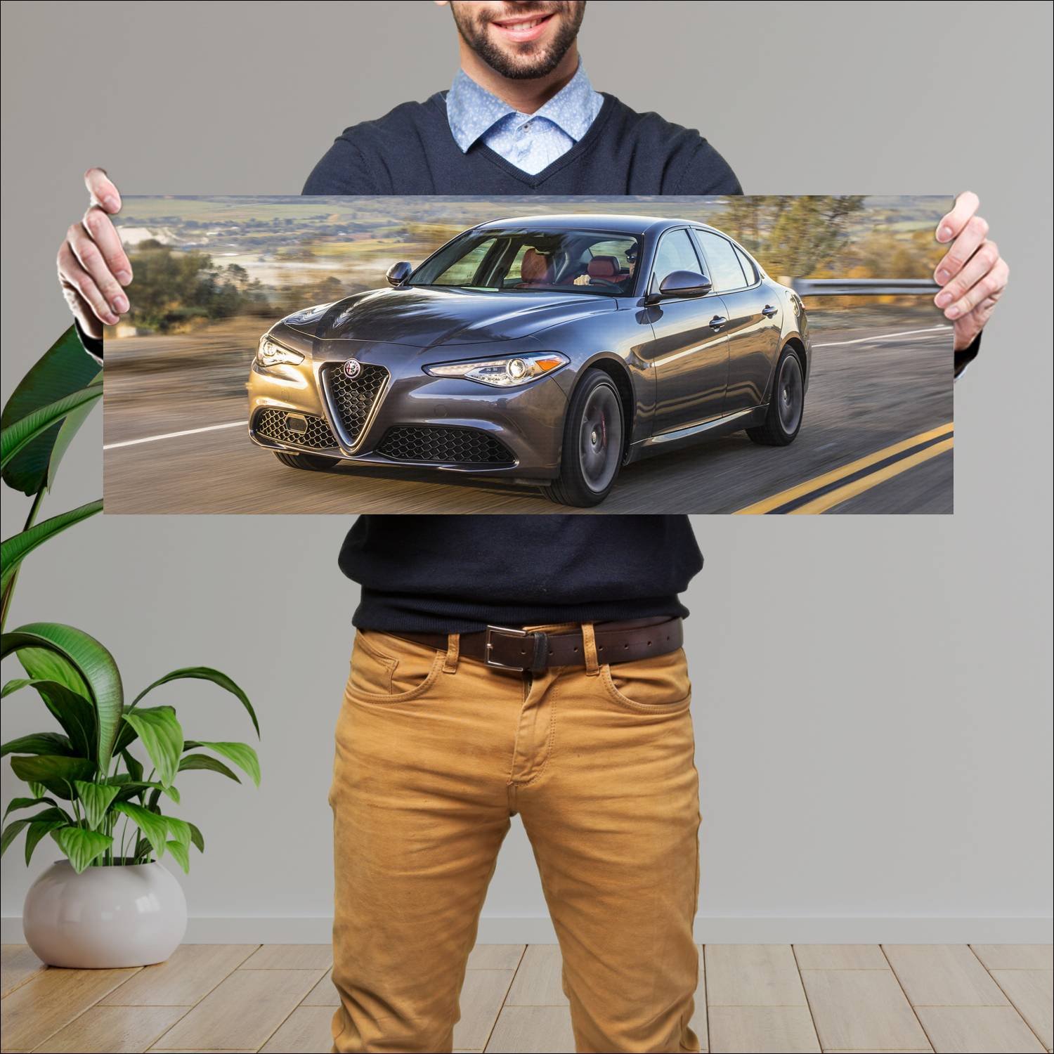 Cuadro grande 30x80cm 2017 alfa romeo giulia us 61 390 Alfa Romeo