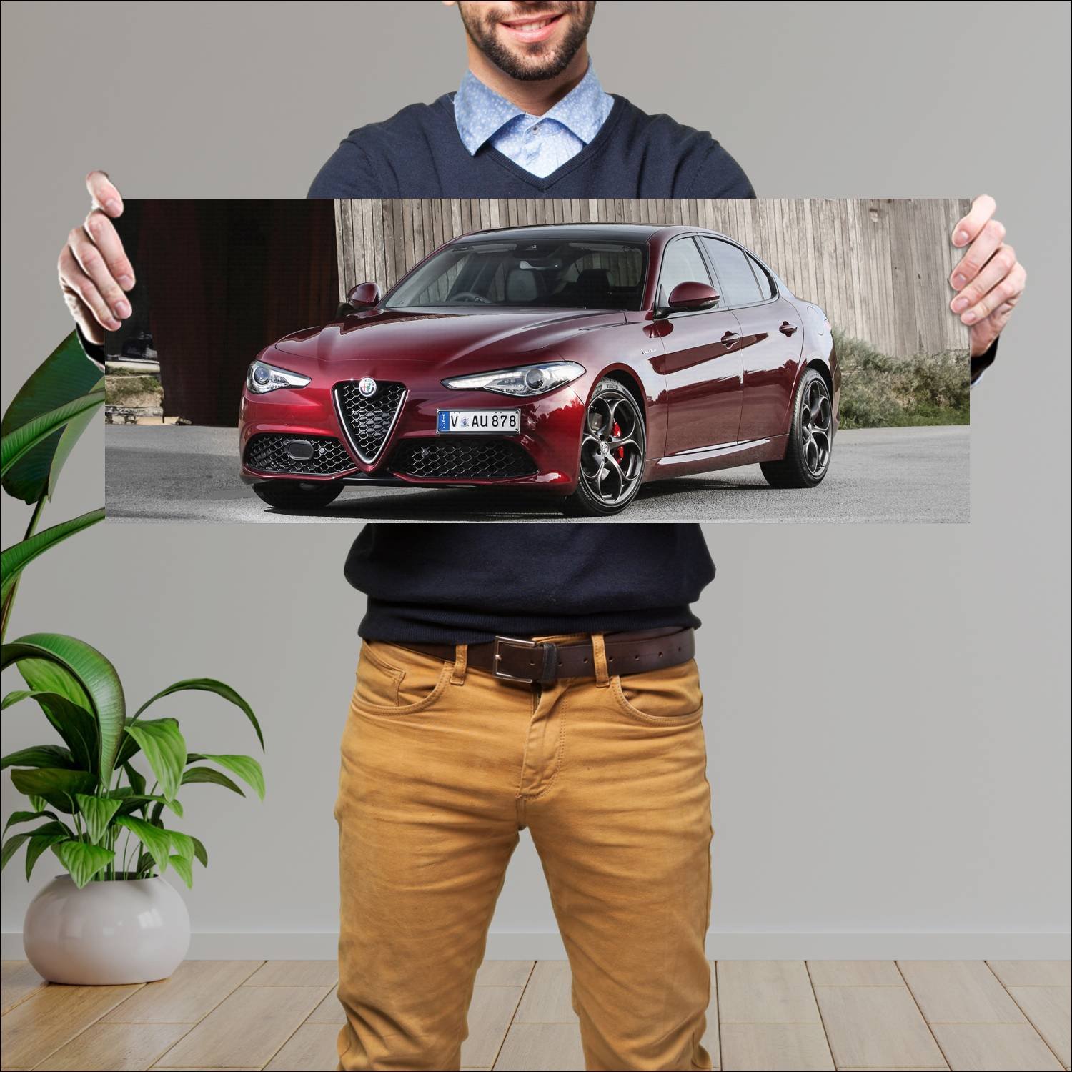 Cuadro grande 30x80cm 2017 alfa romeo giulia veloc 391 Alfa Romeo