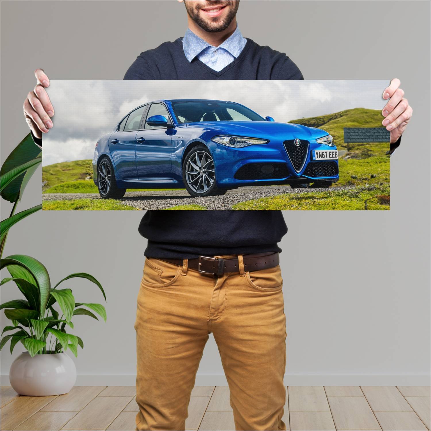 Cuadro grande 30x80cm 2017 alfa romeo giulia veloc 392 Alfa Romeo