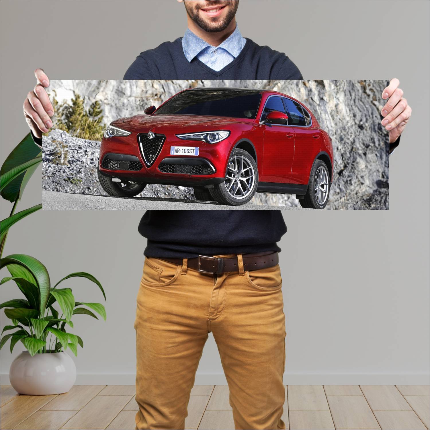 Cuadro grande 30x80cm 2017 alfa romeo stelvio Alfa Romeo