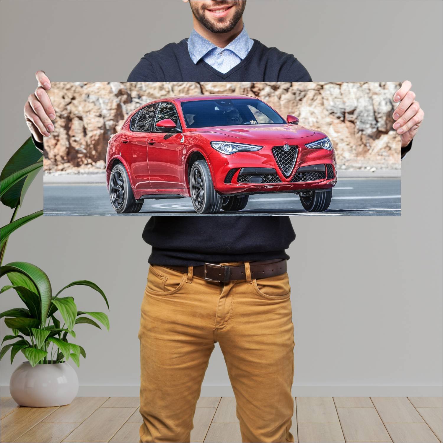 Cuadro grande 30x80cm 2017 alfa romeo stelvio quad 397 Alfa Romeo
