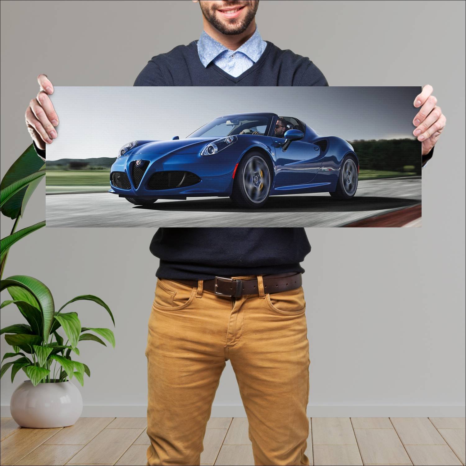 Cuadro grande 30x80cm 2018 alfa romeo 4c spider it 400 Alfa Romeo