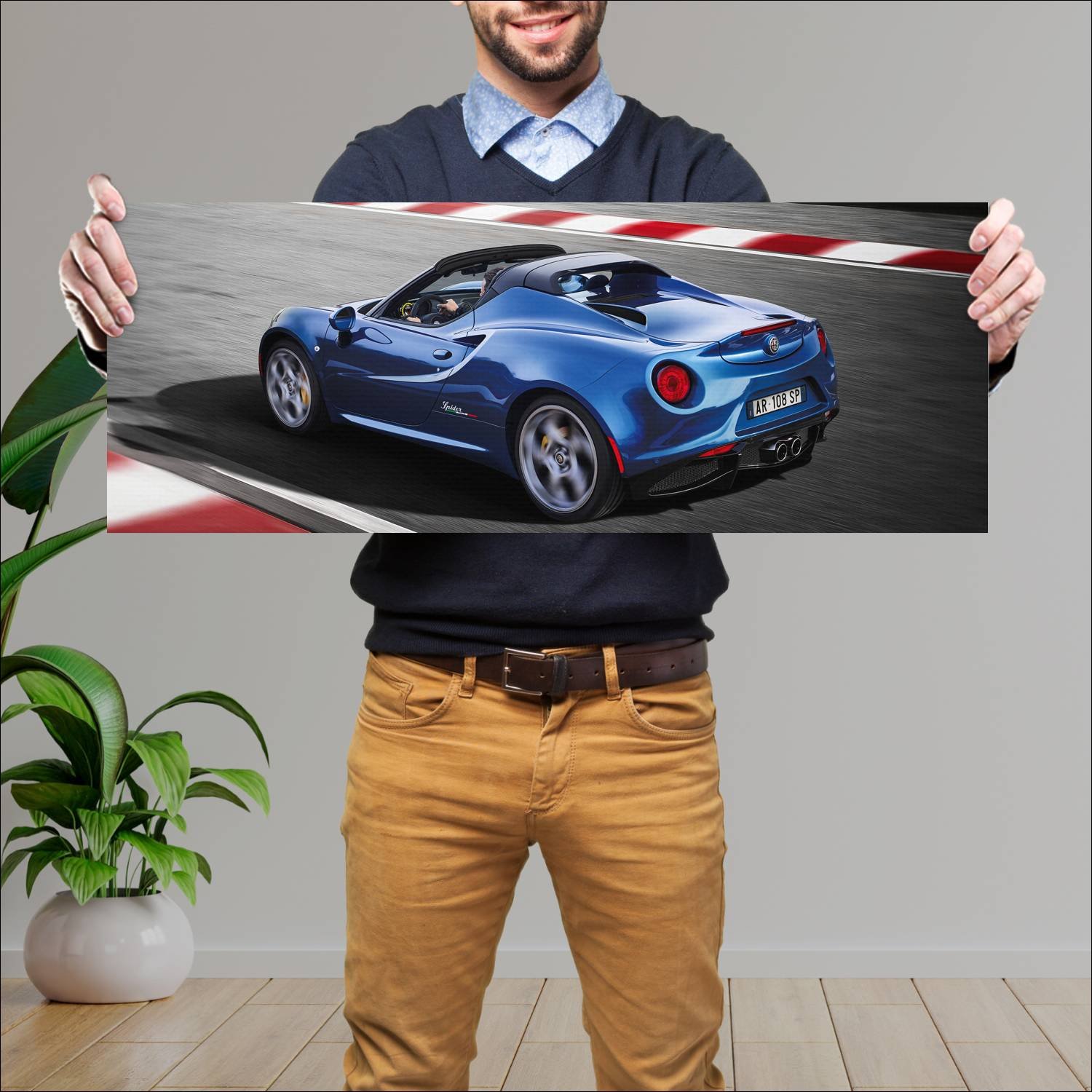 Cuadro grande 30x80cm 2018 alfa romeo 4c spider it 401 Alfa Romeo