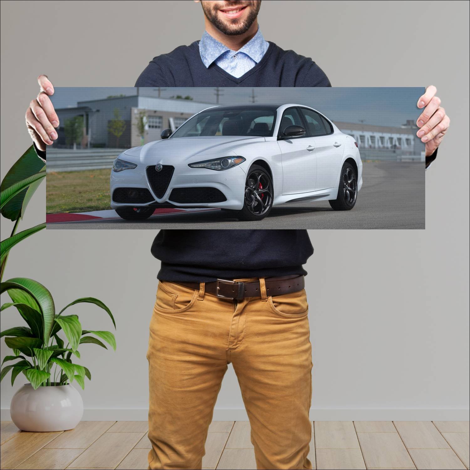 Cuadro grande 30x80cm 2018 alfa romeo giulia sport 407 Alfa Romeo