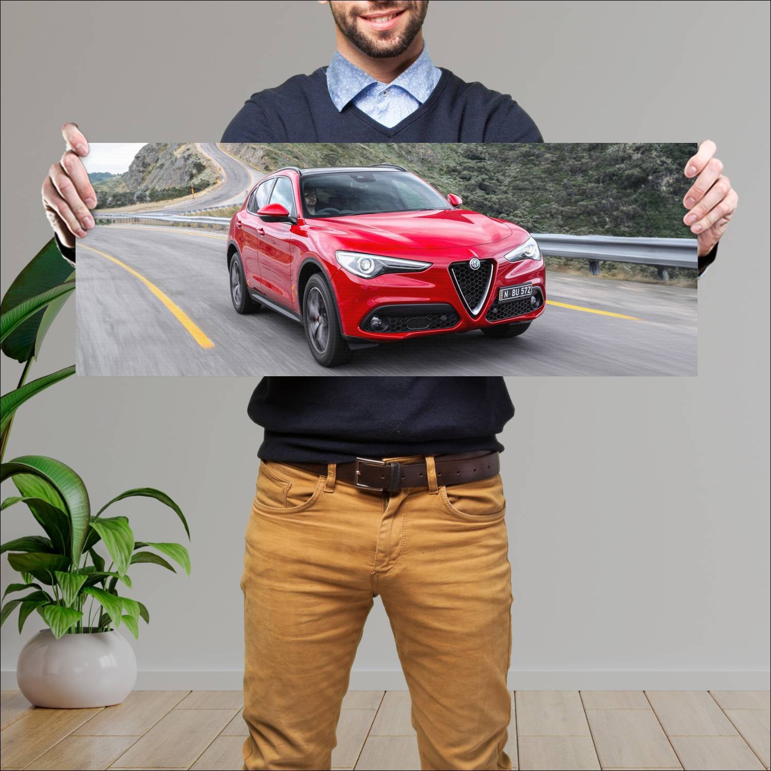 Cuadro grande 30x80cm 2018 alfa romeo stelvio au 7 409 Alfa Romeo