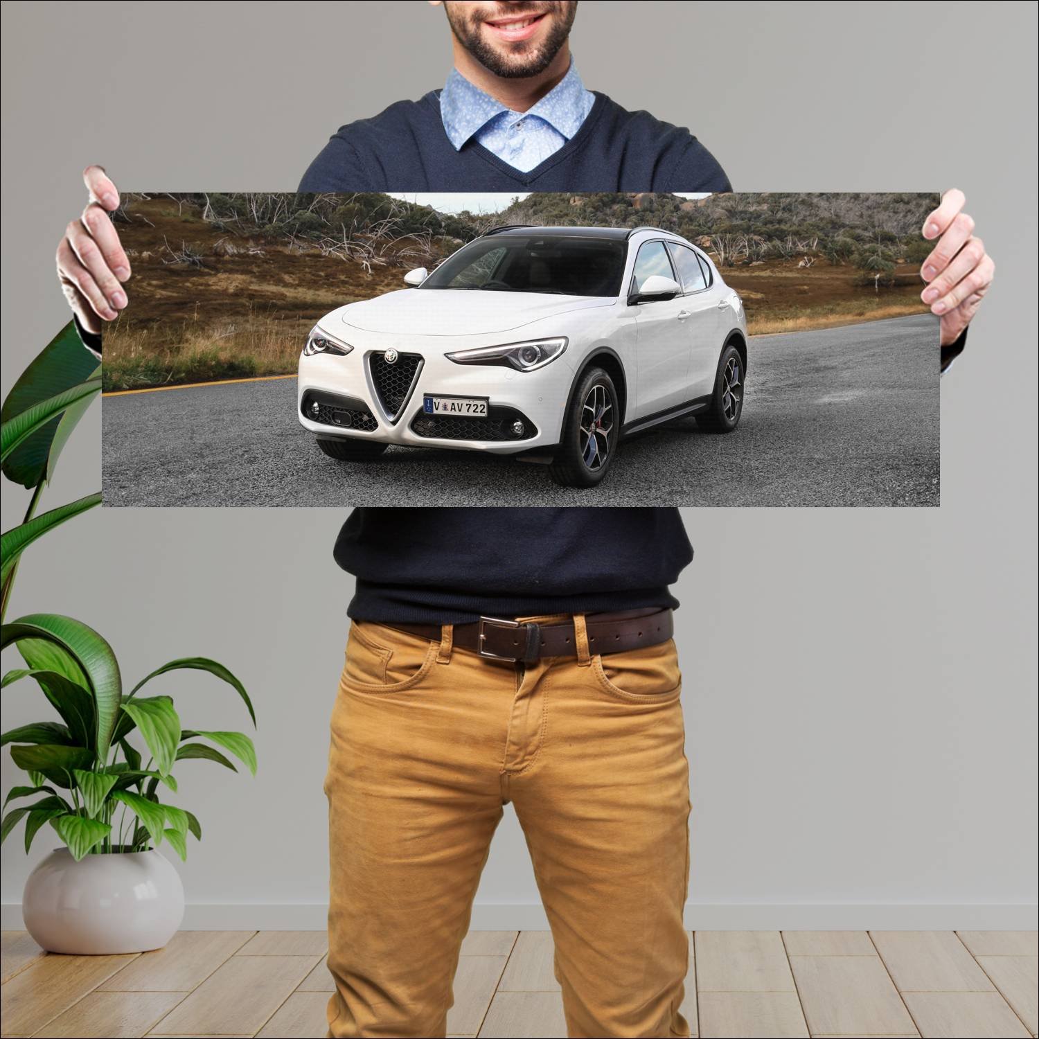 Cuadro grande 30x80cm 2018 alfa romeo stelvio au 7 410 Alfa Romeo