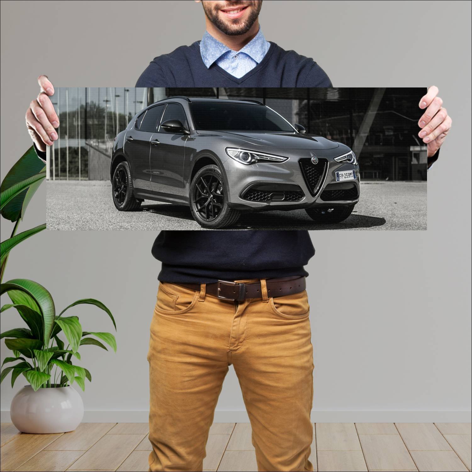 Cuadro grande 30x80cm 2018 alfa romeo stelvio b te 411 Alfa Romeo