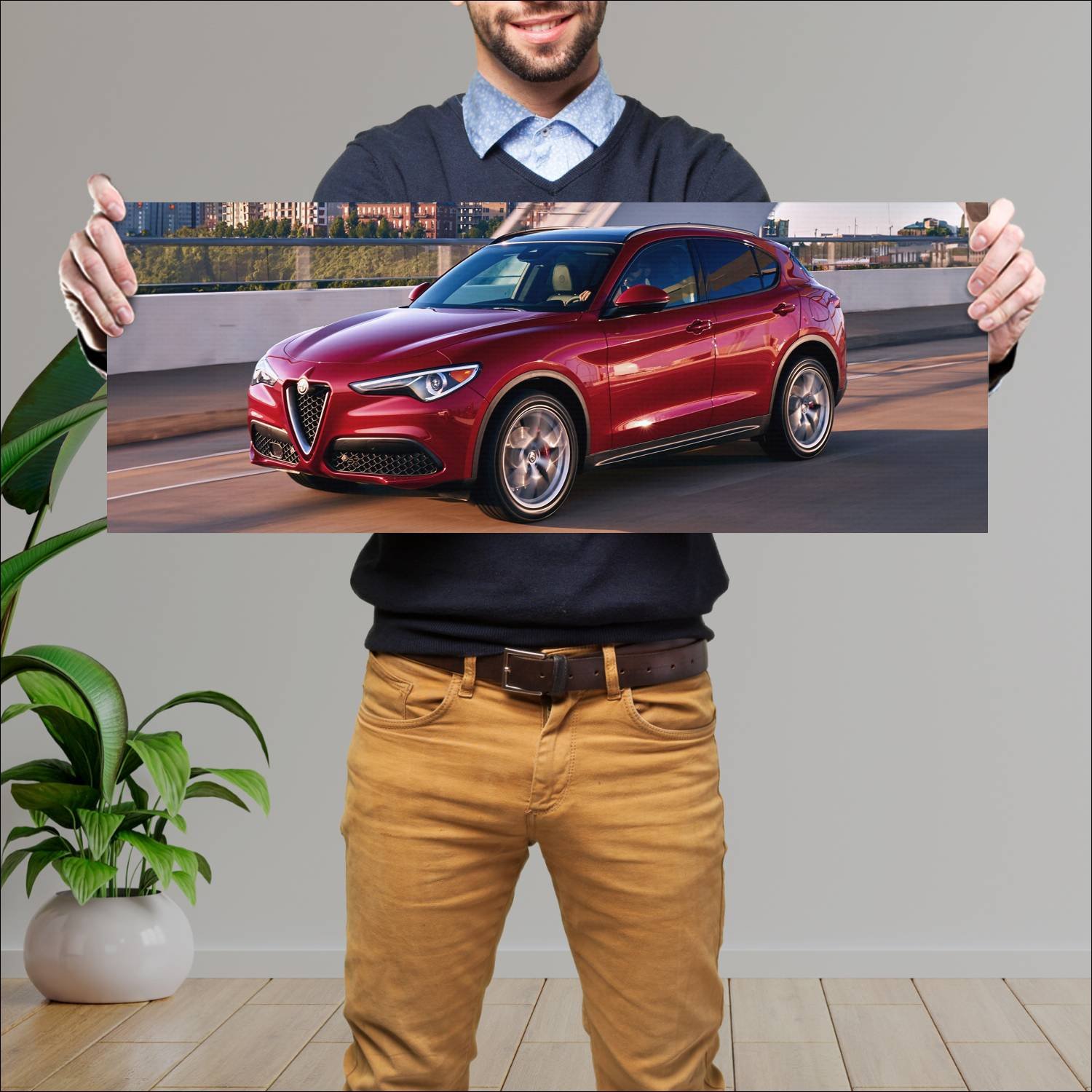 Cuadro grande 30x80cm 2018 alfa romeo stelvio us 6 419 Alfa Romeo